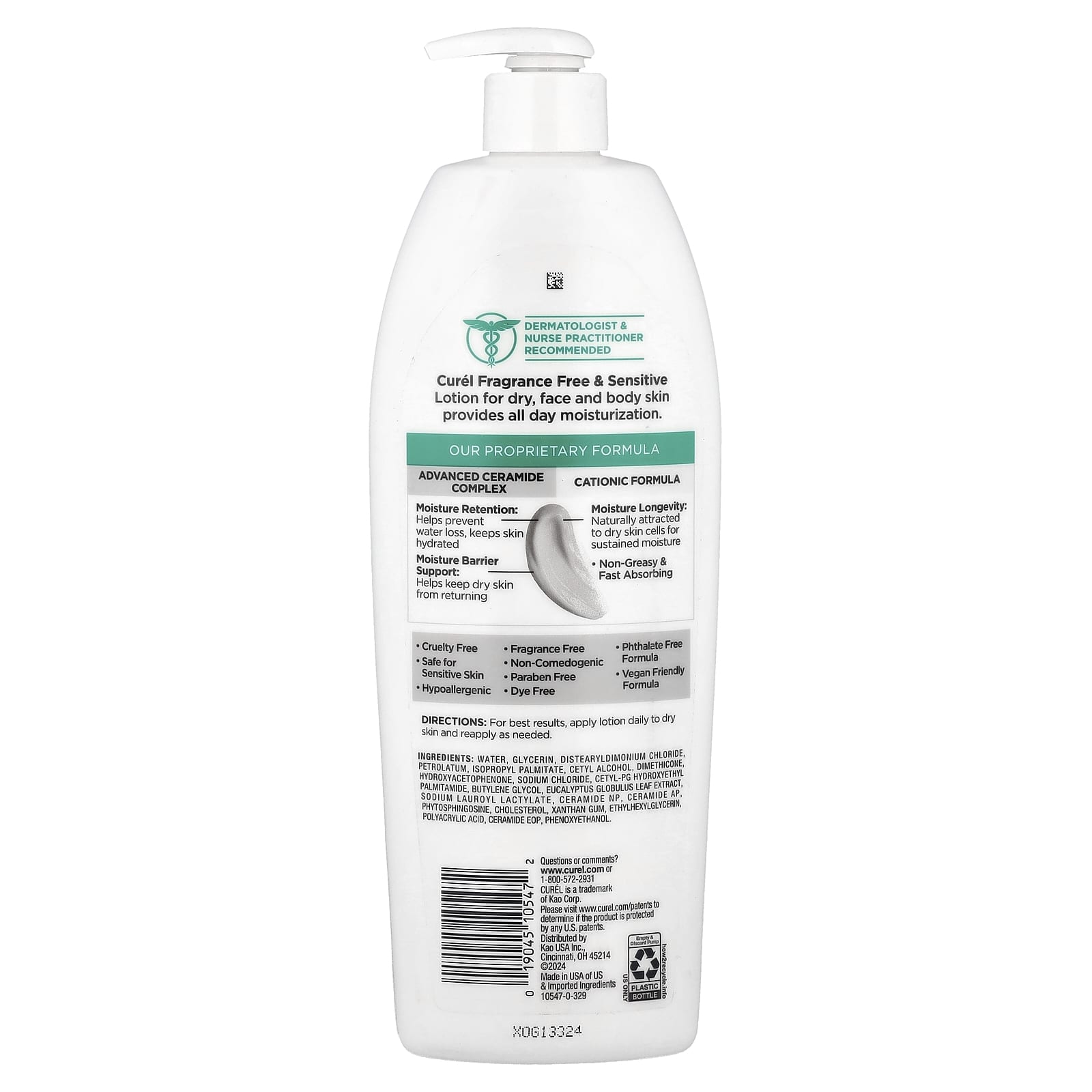 Curel Hydrating Lotion for Dry Skin - Fragrance Free, 20 fl oz - Image 2