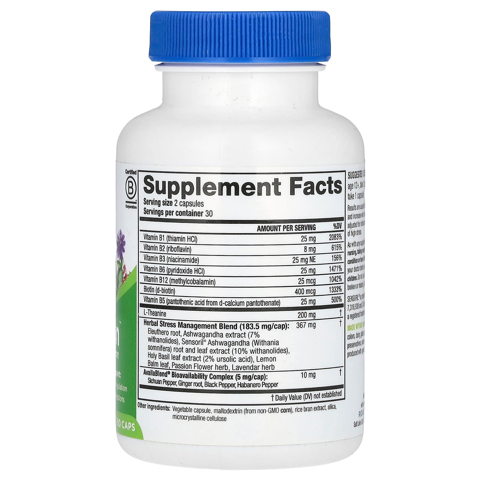 RidgeCrest Herbals, SereniZen, Stress Management Support, 60 Caps - Image 2