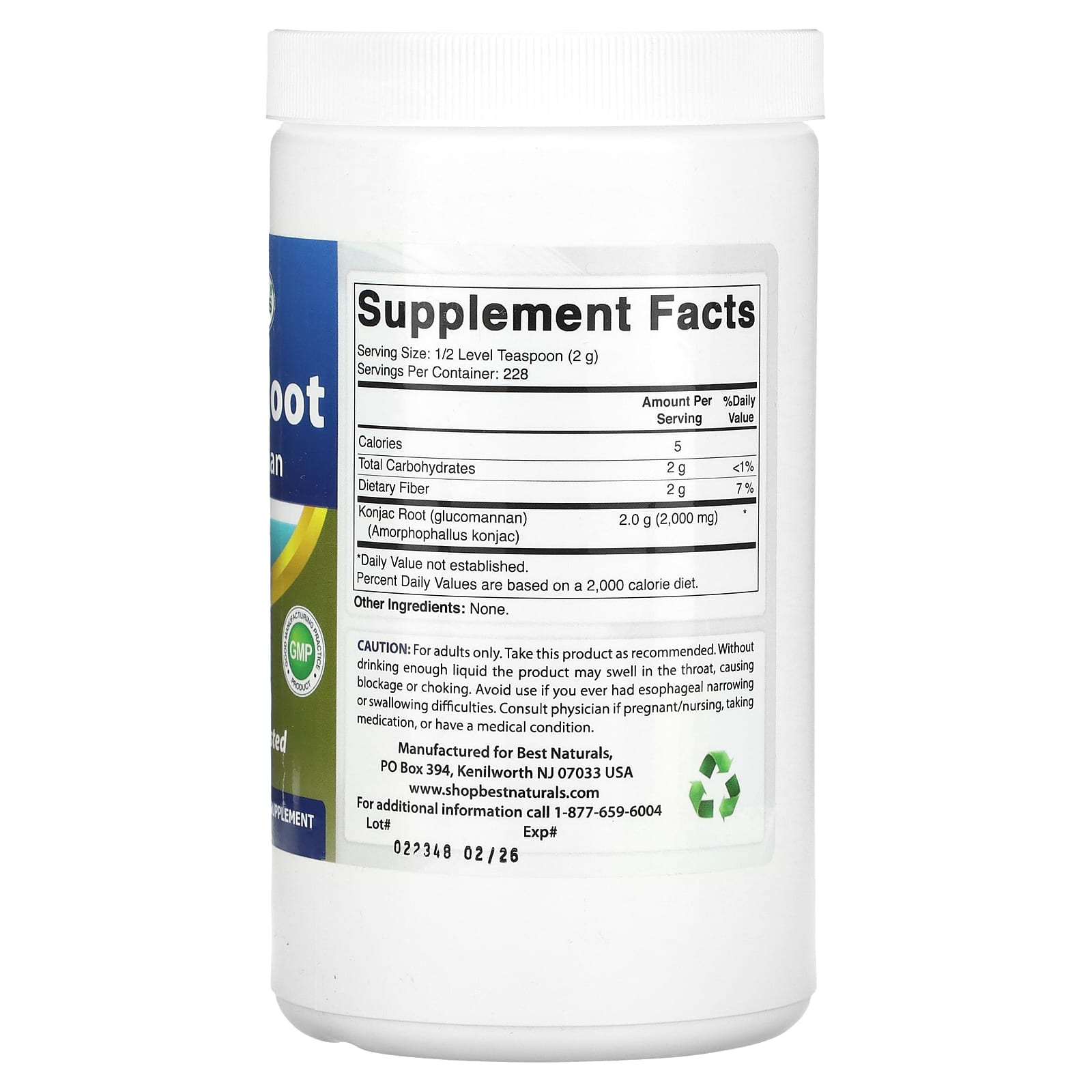 Best Naturals Glucomannan 1 lb for Weight Loss & Digestive Health - Image 2