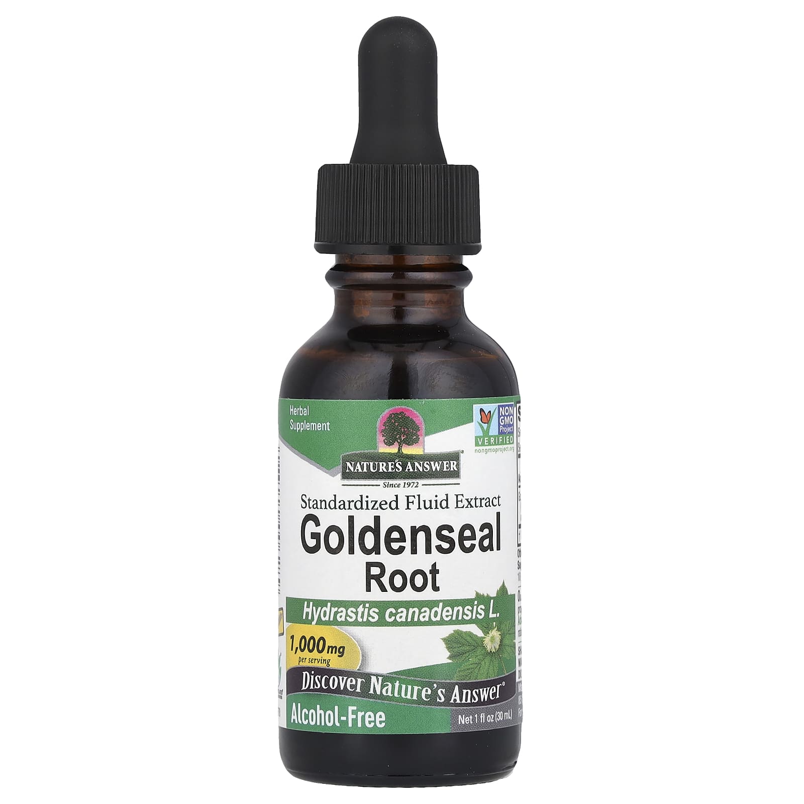 Nature's Answer, Goldenseal Root, Standardized Fluid Extract, Alcohol-Free, 1,000 mg, 1 fl oz (30 ml) - Image 1
