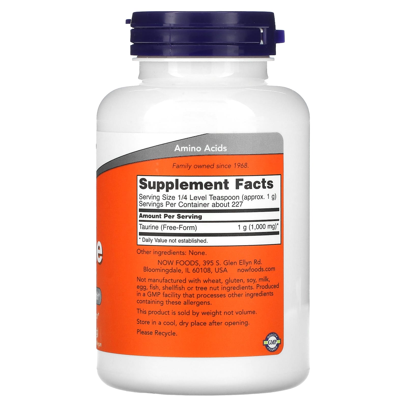 NOW Foods, Taurine Pure Powder, 8 oz (227 g) - Image 2