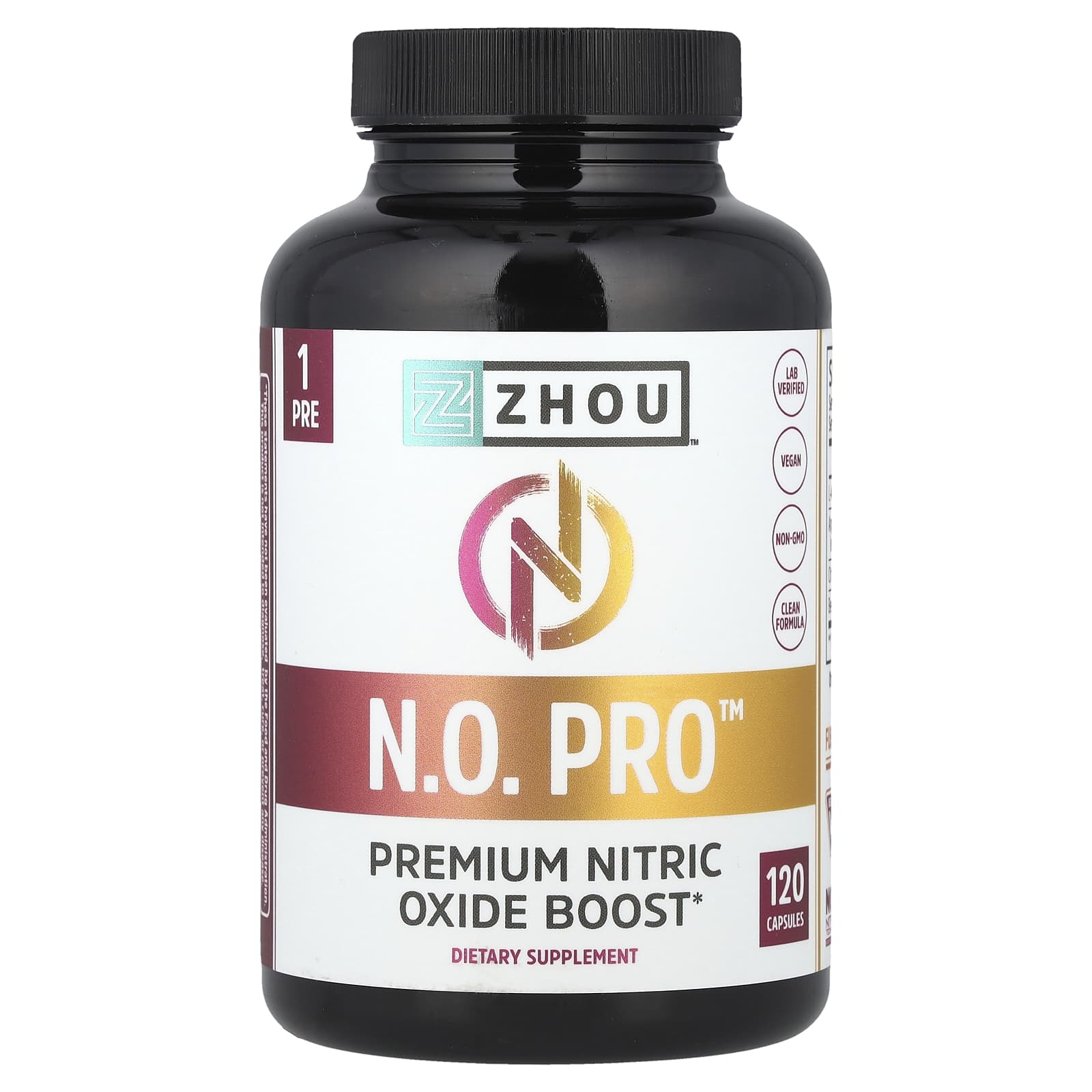 Zhou Nutrition, N.O. Pro™, Premium Nitric Oxide Boost, 120 Capsules - Image 1