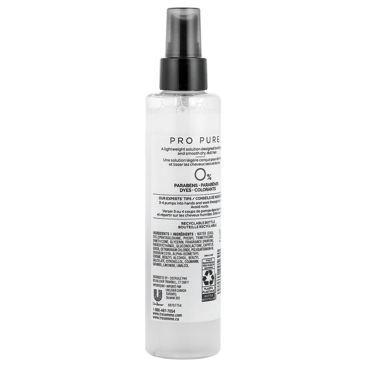 TRESemmé, Pro Pure, Leave-in Conditioner Spray, Detangle & Smooth, 6.1 fl oz (180 ml) - Image 2