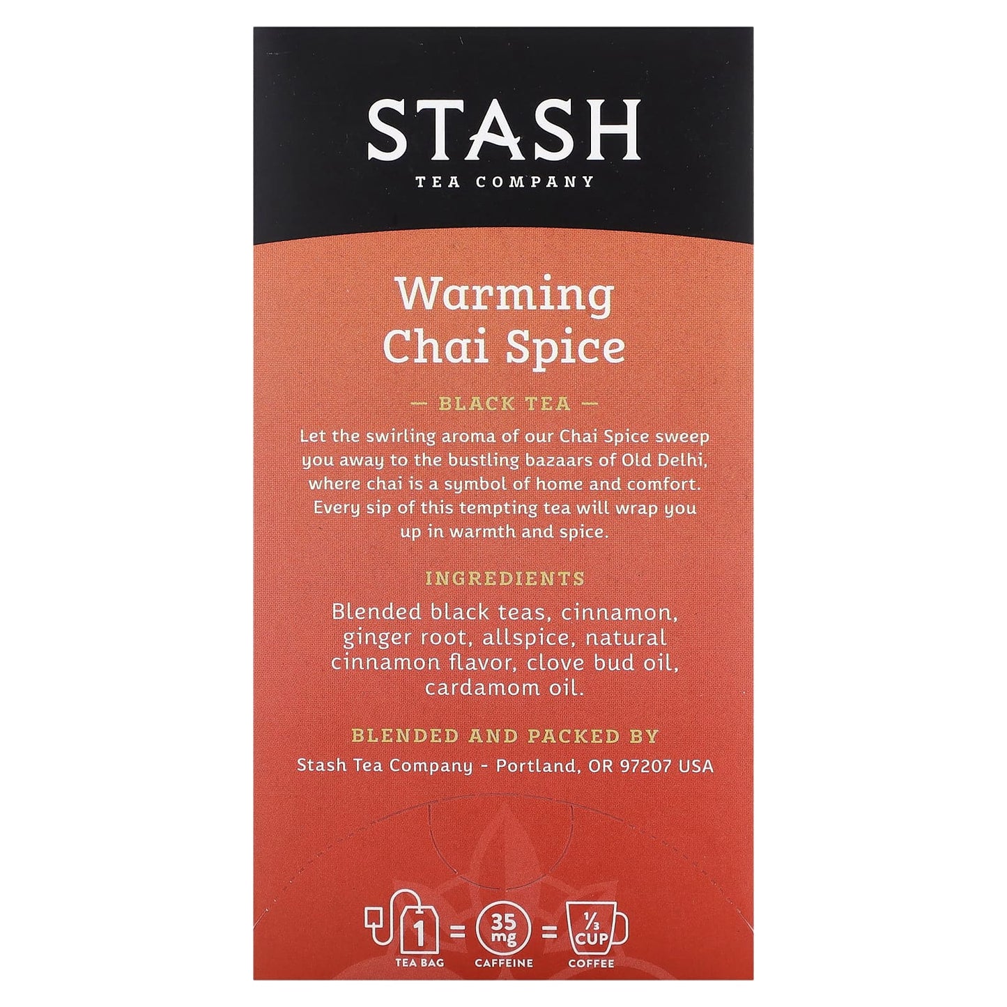 Stash Tea, Black Tea, Warming Chai Spice, 20 Tea Bags, 1.3 oz (38 g) - Image 2