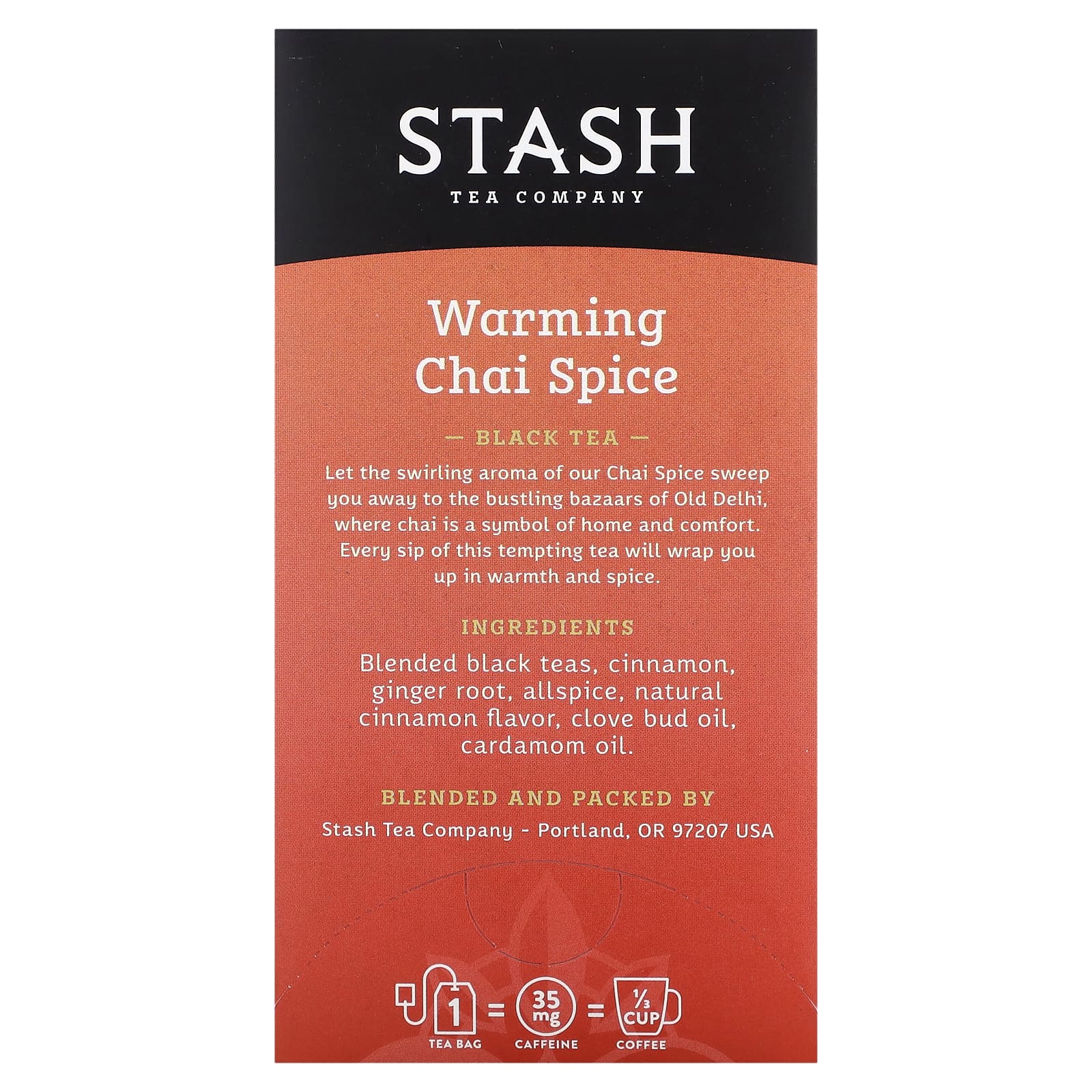 Stash Tea, Black Tea, Warming Chai Spice, 20 Tea Bags, 1.3 oz (38 g) - Image 2