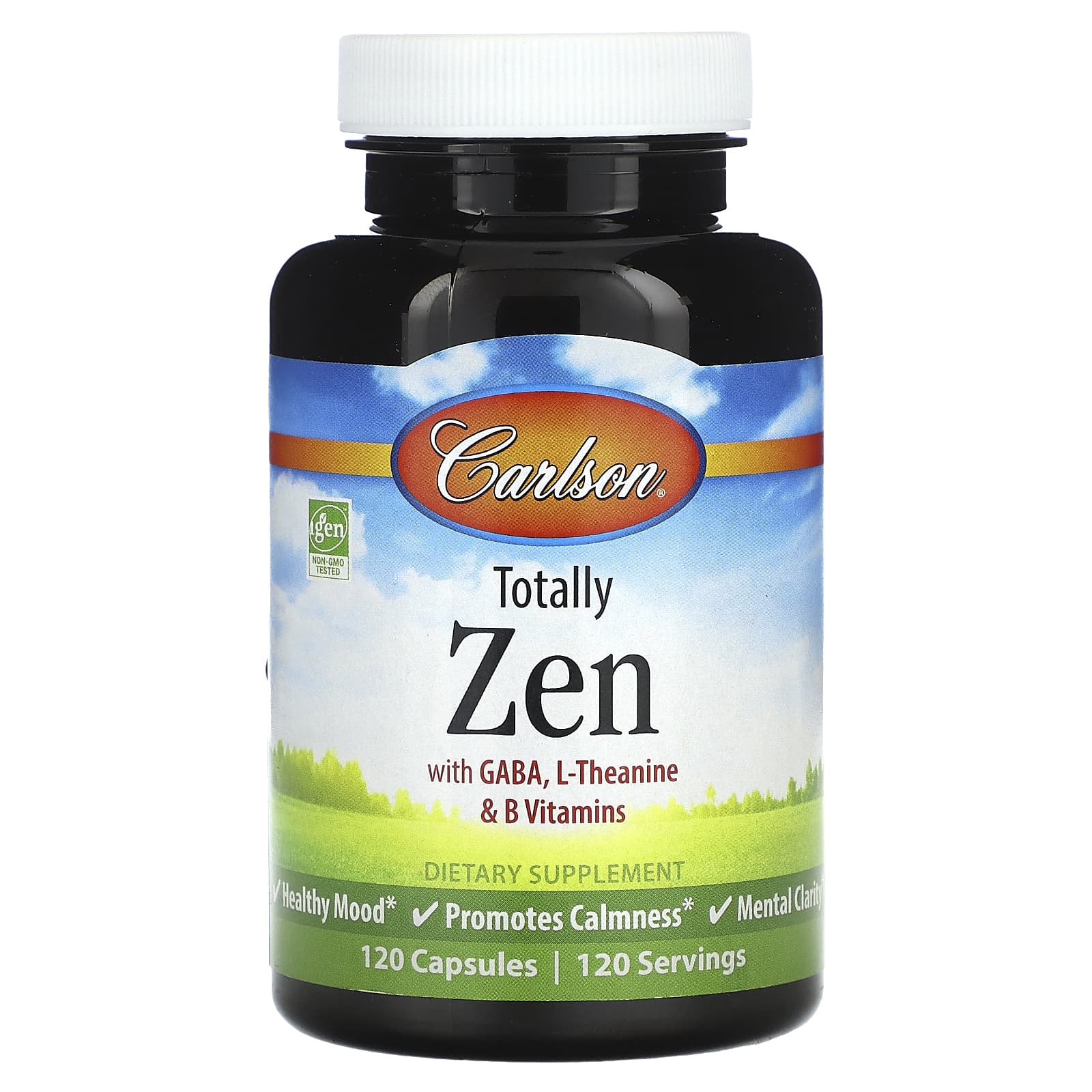 Carlson Totally Zen GABA L-Theanine B Vitamins 120 Capsules - Image 1