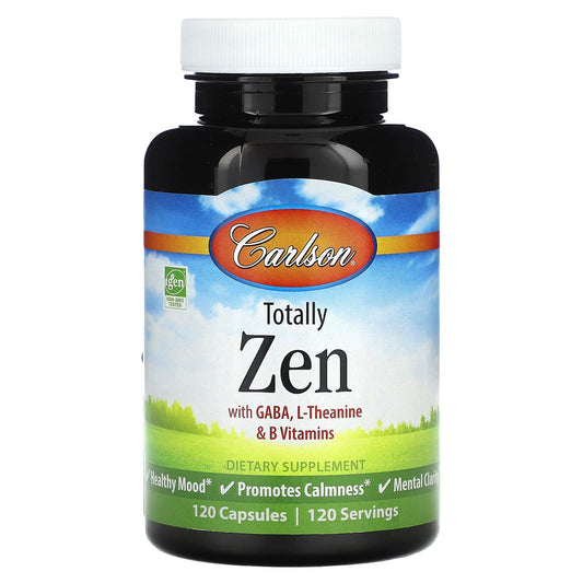 Carlson Totally Zen GABA L-Theanine B Vitamins 120 Capsules - Image 1