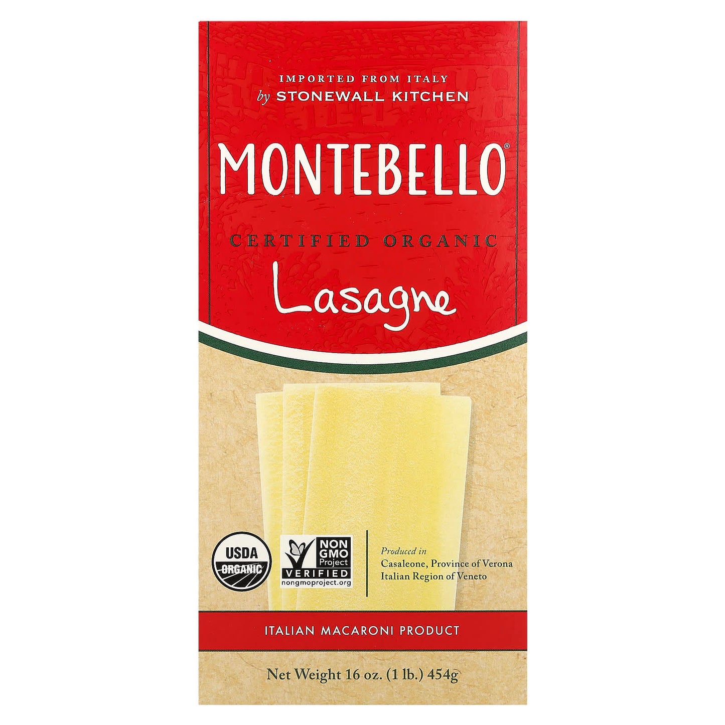 Montebello, Organic Lasagne, 16 oz (454 g) - Image 1