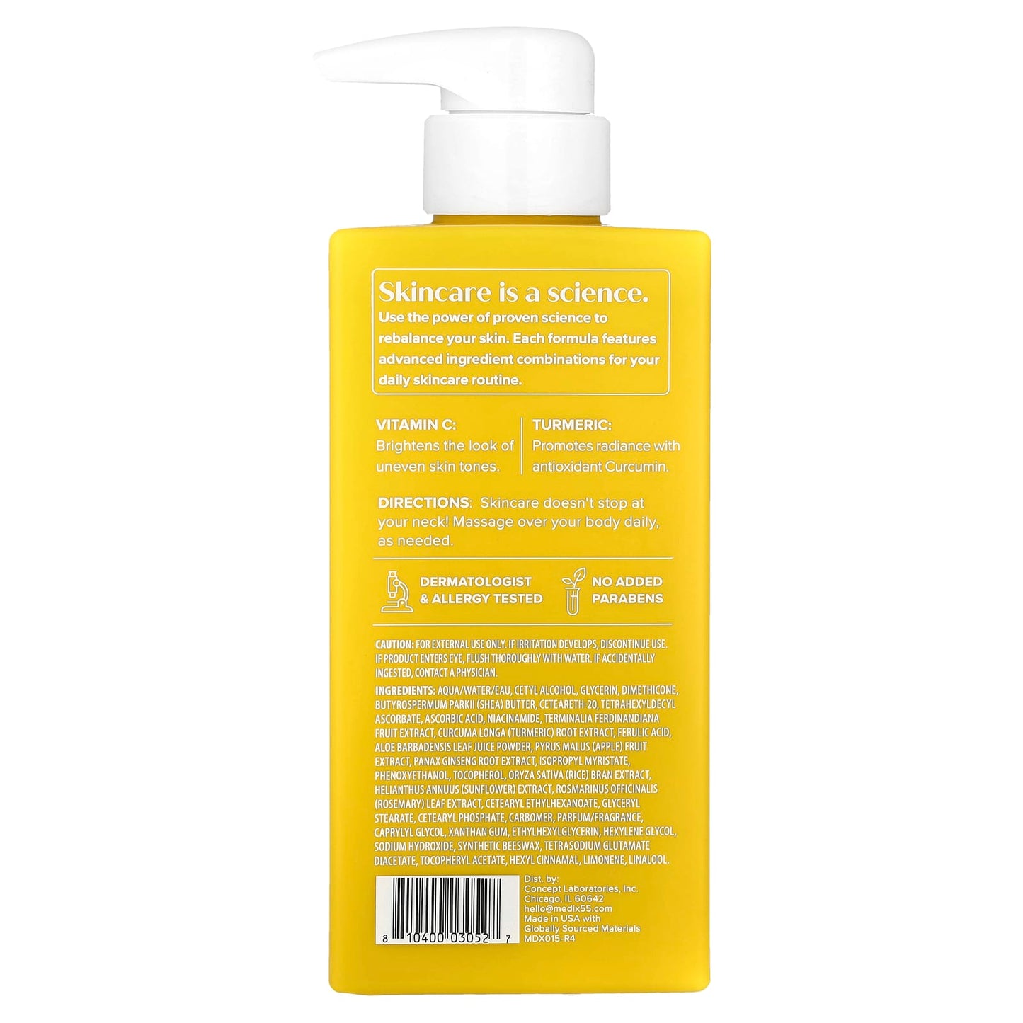Medix 5.5, Body Cream, Vitamin C + Turmeric, 15 fl oz (444 ml) - Image 2