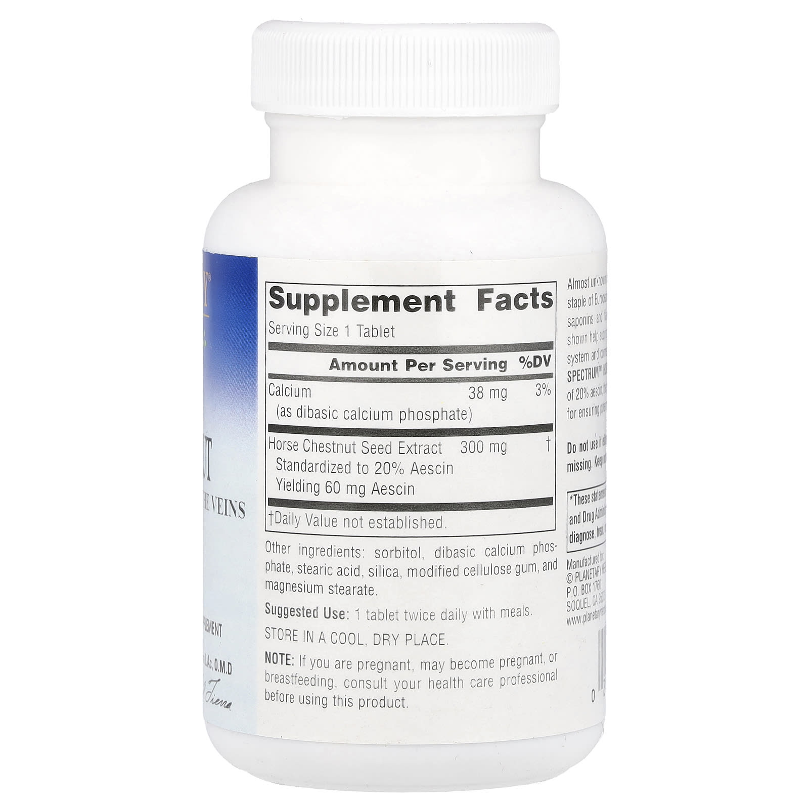 Planetary Herbals, Full Spectrum™ Horse Chestnut, 120 Tablets - Image 2