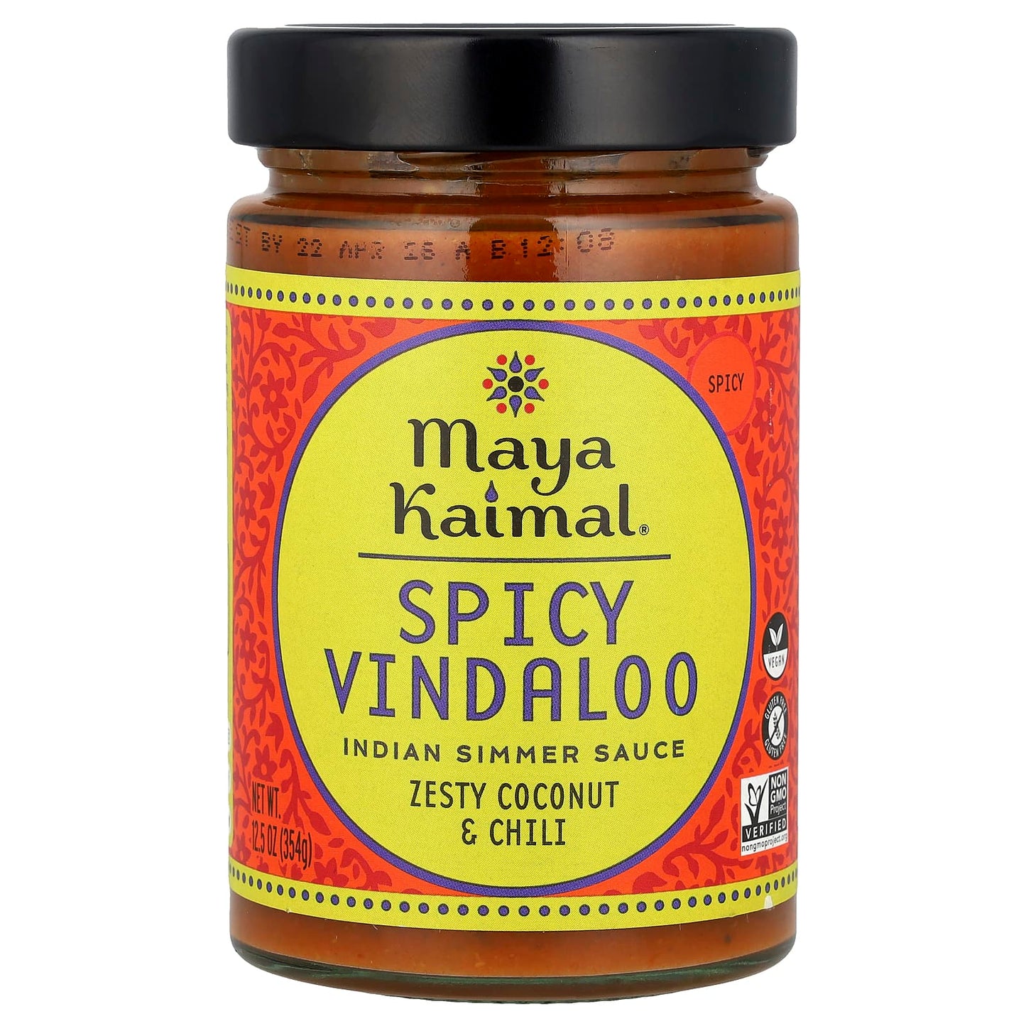 Maya Kaimal, Spicy Vindaloo, Indian Simmer Sauce, Spicy, Zesty Coconut & Chili, 12.5 oz (354 g) - Image 1