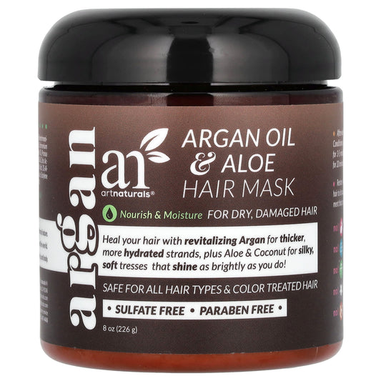 ArtNaturals Argan Oil Hair Mask for Dry Damaged Hair, 8oz - Image 1