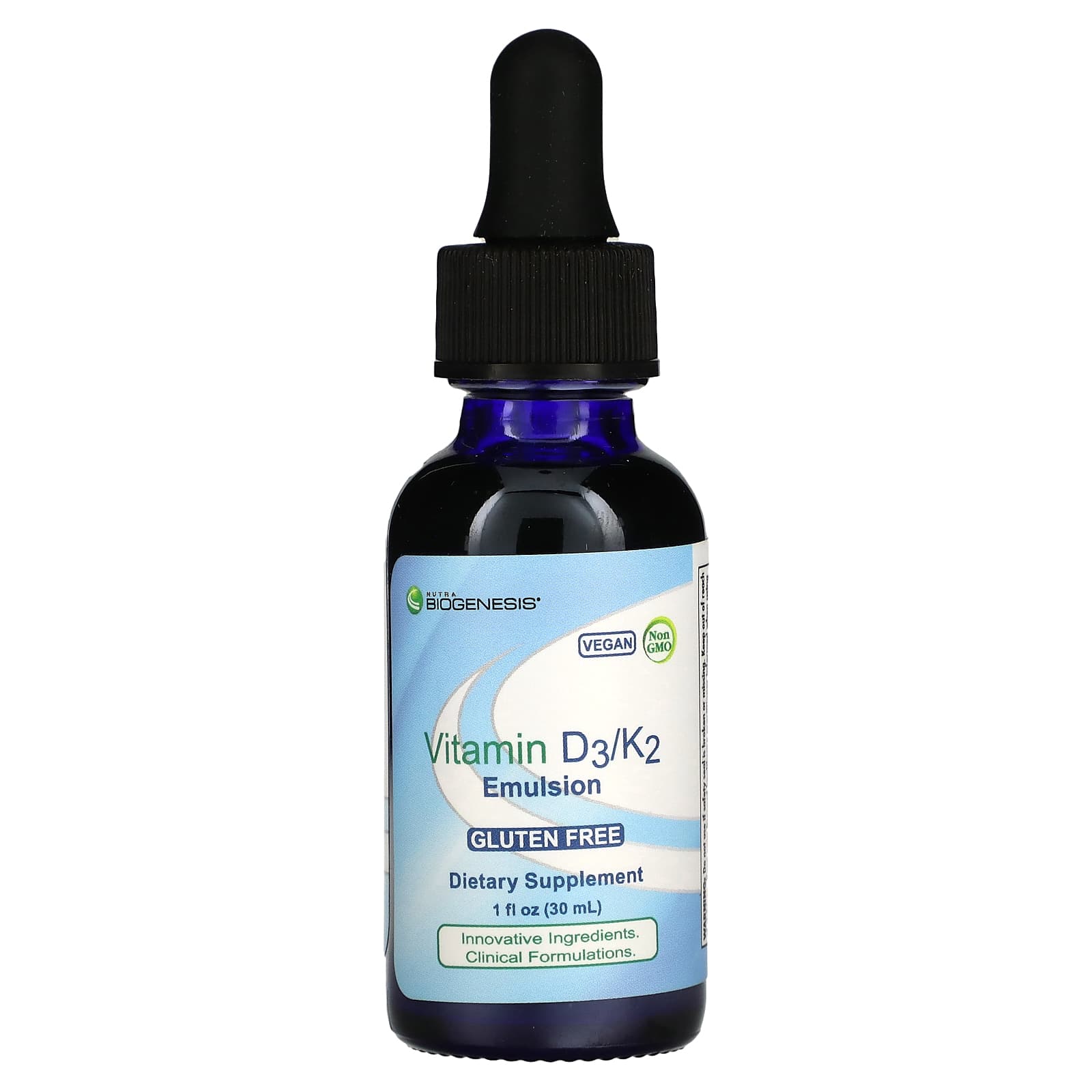 Nutra BioGenesis, Vitamin D3/K2 Emulsion, 1 fl oz (30 ml) - Image 1