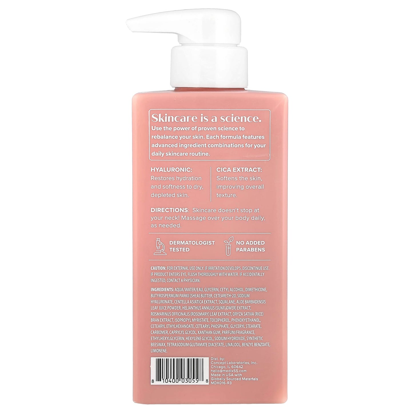 Medix 5.5, Body Cream, Hyaluronic + Cica Extract, 15 fl oz (444 ml) - Image 2