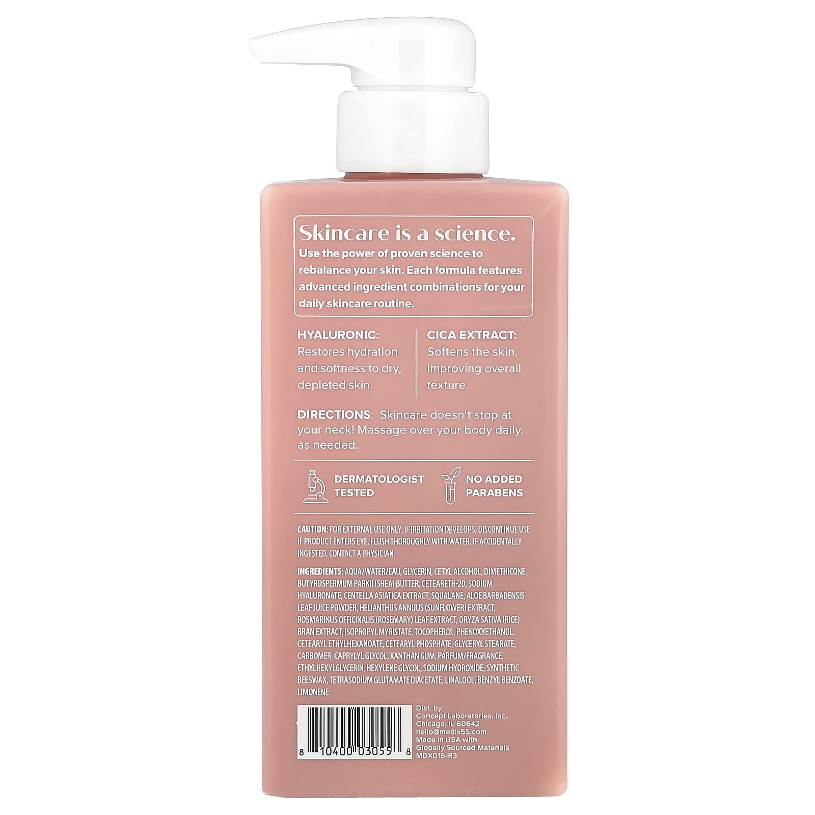 Medix 5.5, Body Cream, Hyaluronic + Cica Extract, 15 fl oz (444 ml) - Image 2
