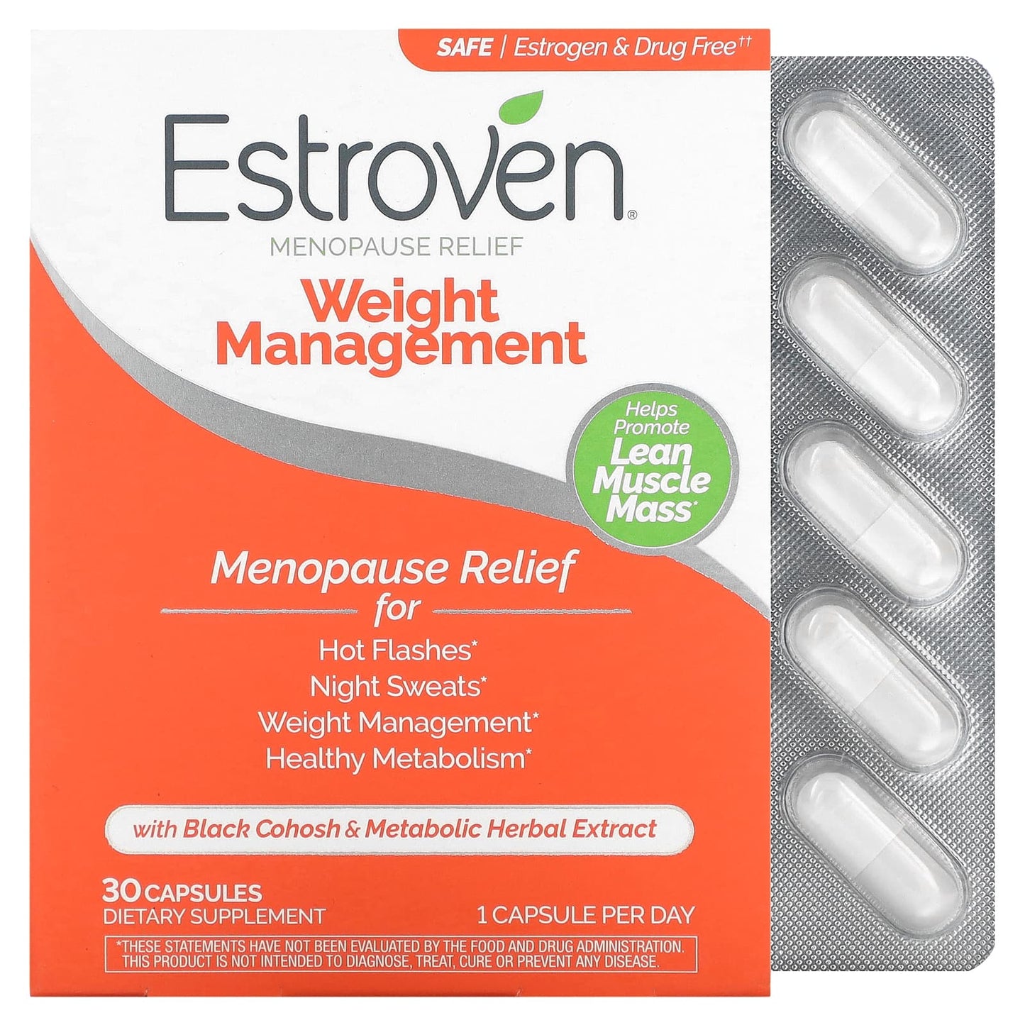 Estroven Menopause Relief & Weight Management Capsules - 30 Count - Image 1