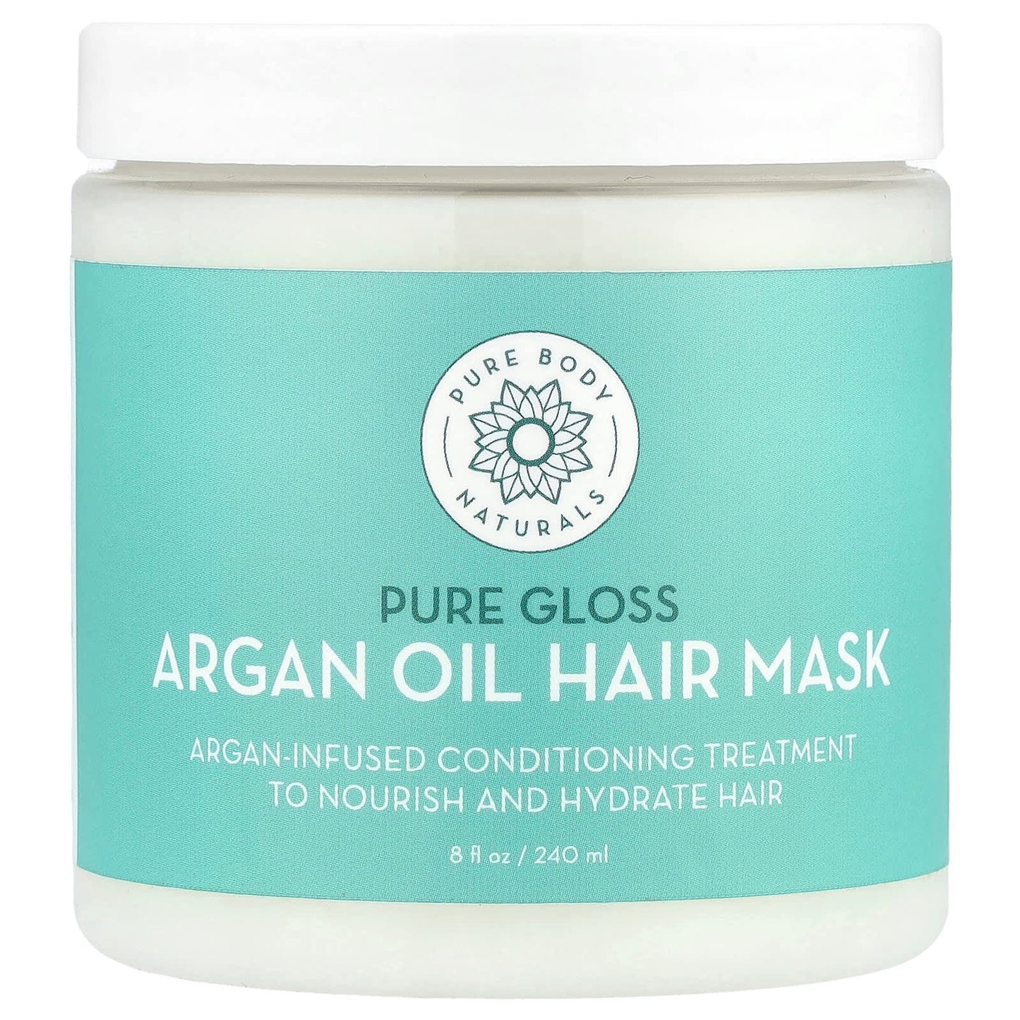 Pure Body Naturals, Argan Oil Hair Mask, Pure Gloss , 8 fl oz (240 ml) - Image 1