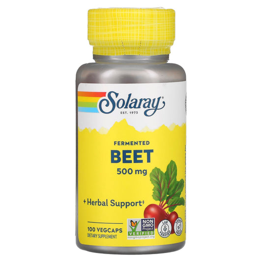 Solaray, Fermented Beet, 500 mg, 100 VegCaps - Image 1