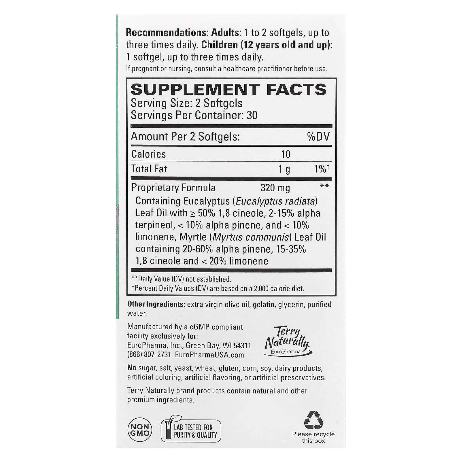 Terry Naturally, SinuCare™ with Eucalyptus, 60 Softgels - Image 2