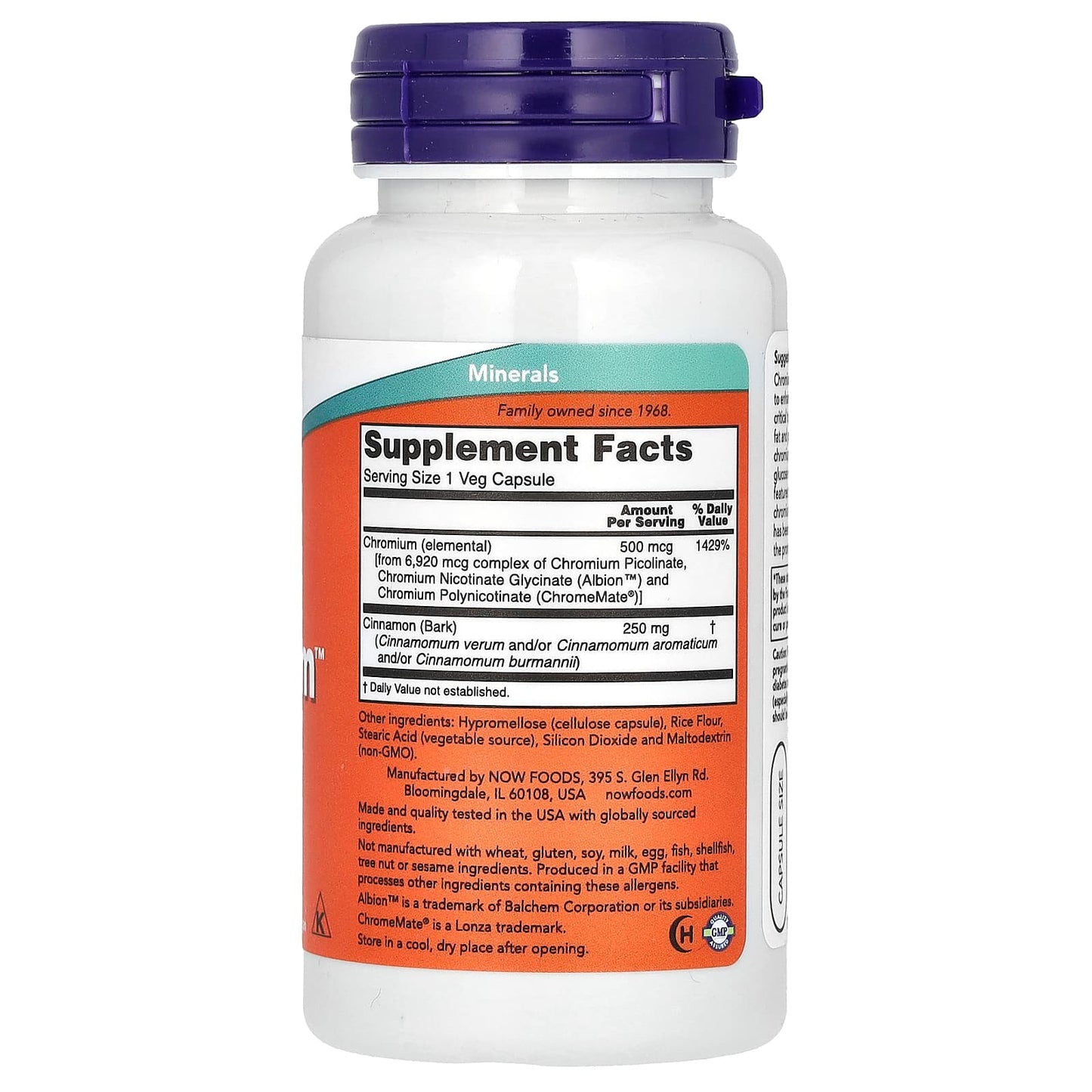 NOW Foods, Tri-Chromium, 500 mcg, 90 Veg Capsules - Image 2