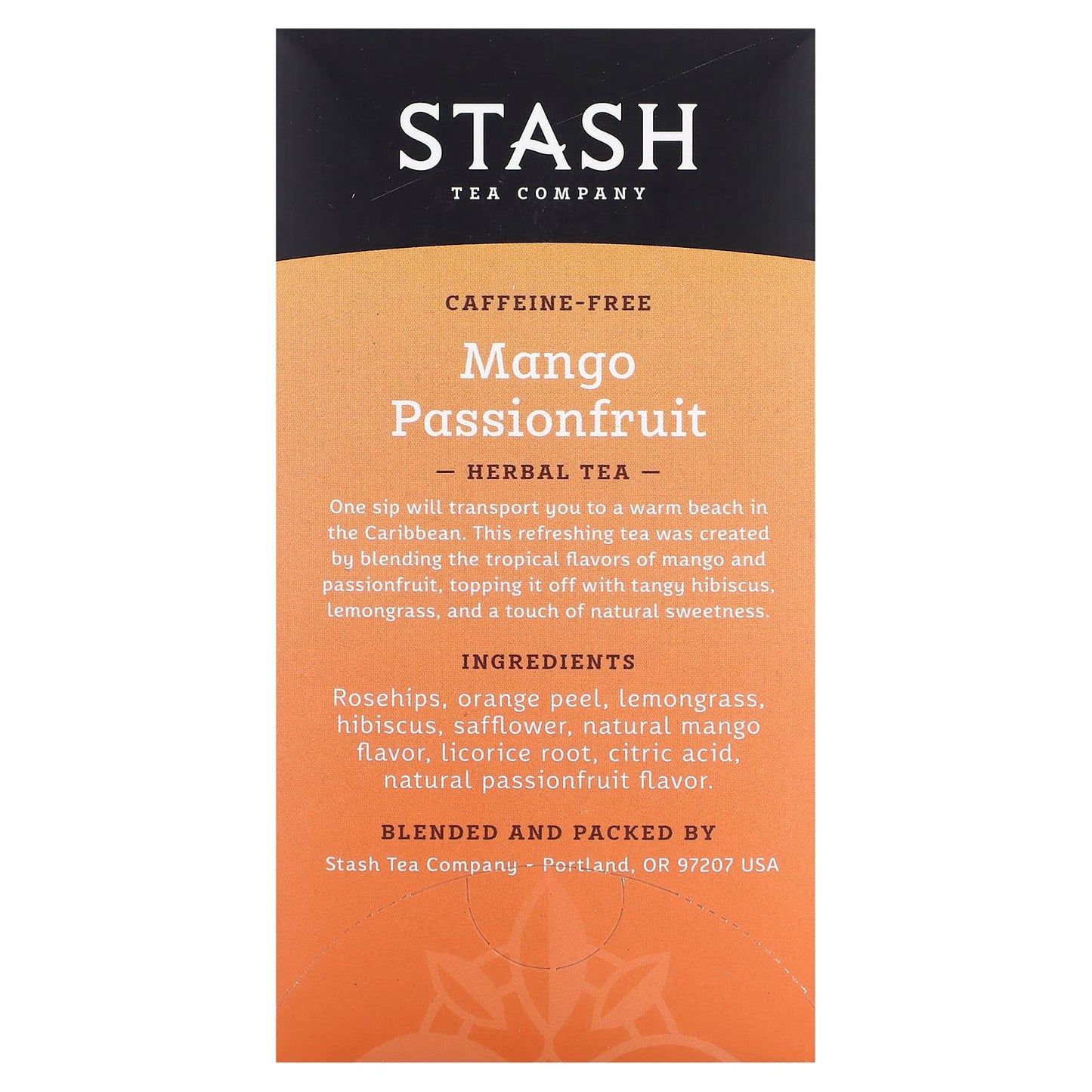 Stash Tea, Herbal Tea, Mango Passionfruit, Caffeine Free, 20 Tea Bags, 1.3 oz (38 g) - Image 2