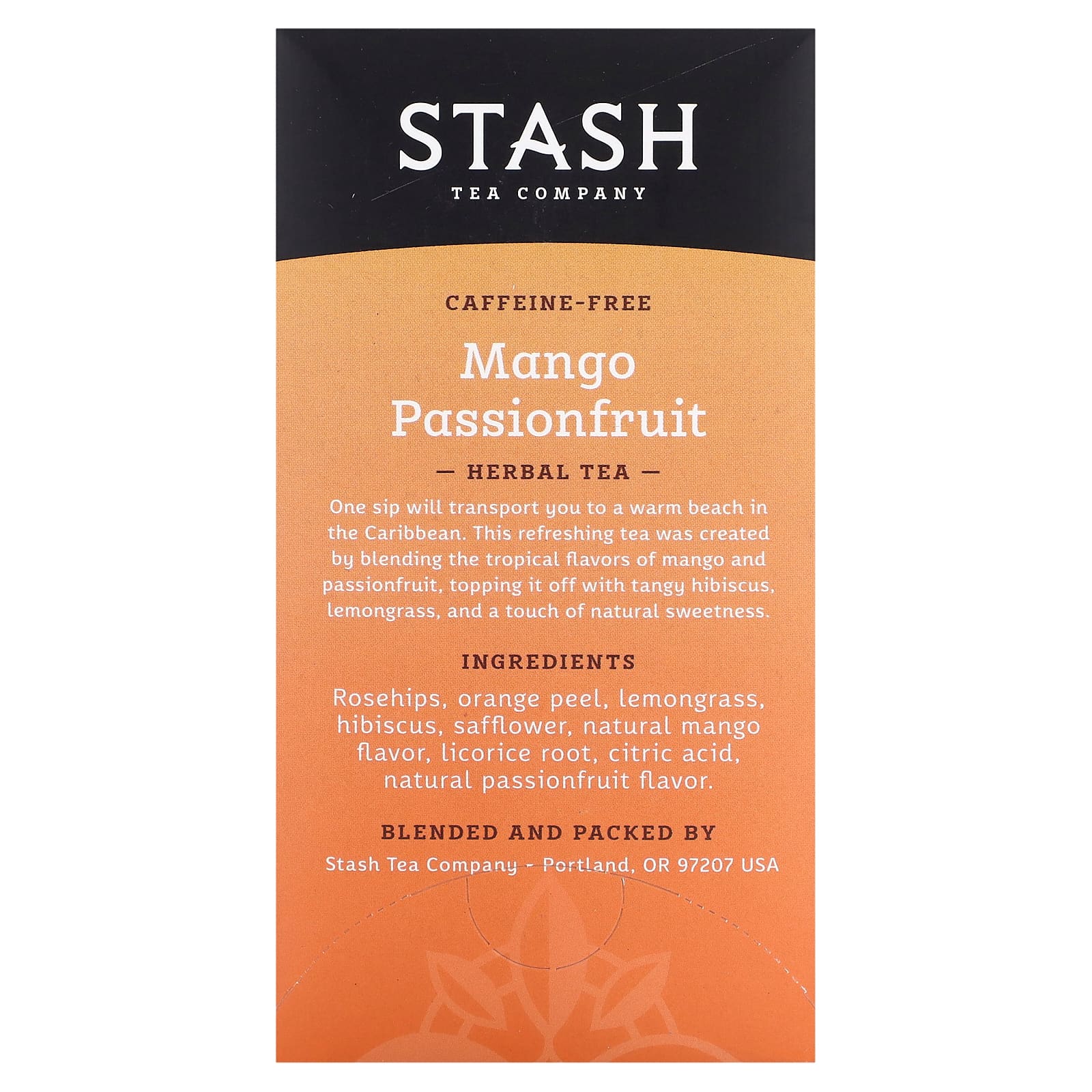 Stash Tea, Herbal Tea, Mango Passionfruit, Caffeine Free, 20 Tea Bags, 1.3 oz (38 g) - Image 2