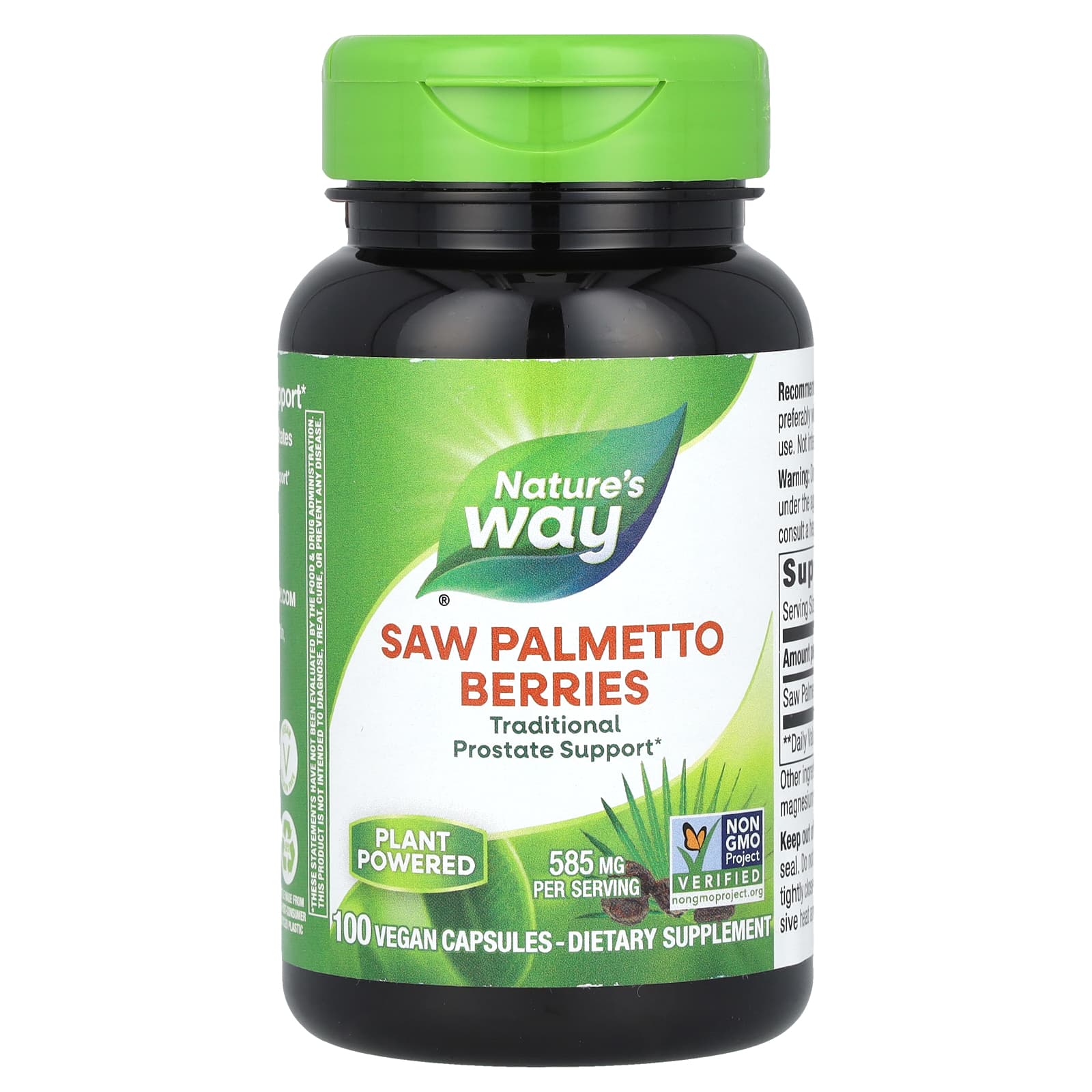 Nature's Way, Saw Palmetto Berries, 585 mg, 100 Vegan Capsules - Image 1