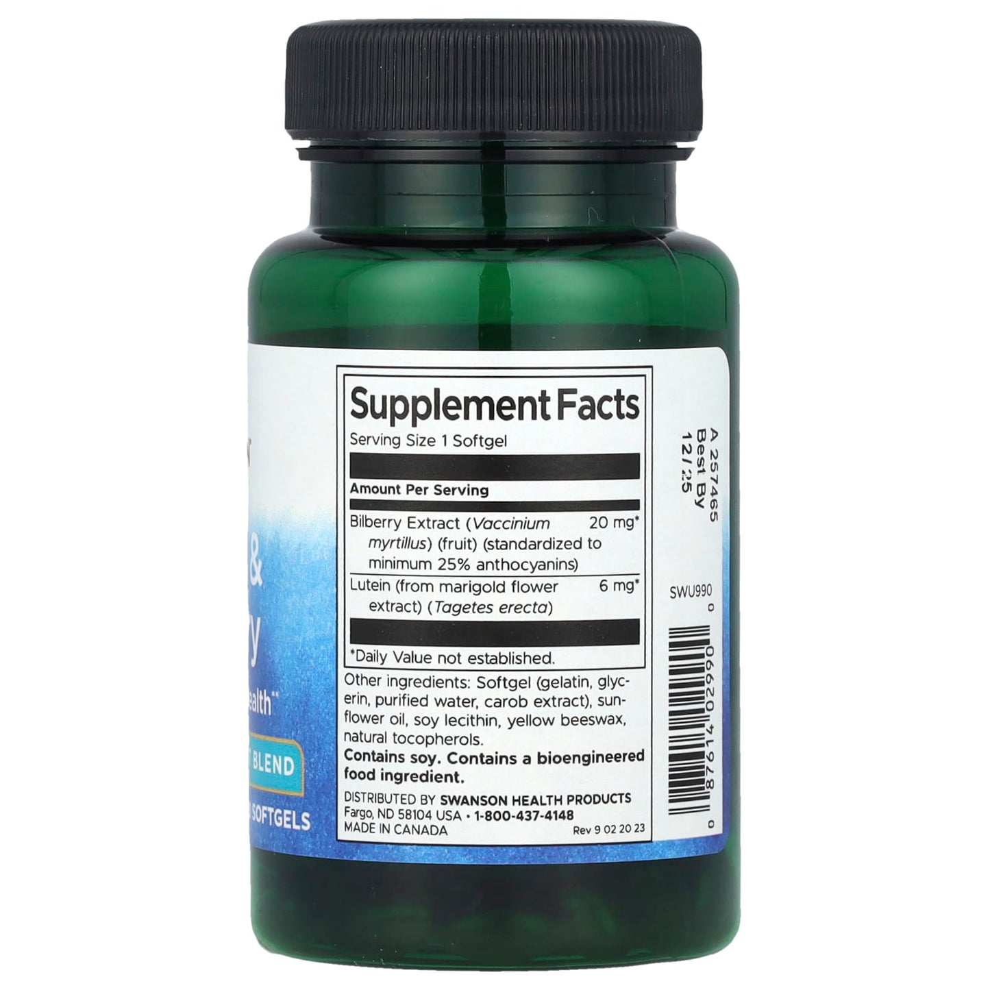 Swanson, Lutein & Bilberry, 120 Softgels - Image 2