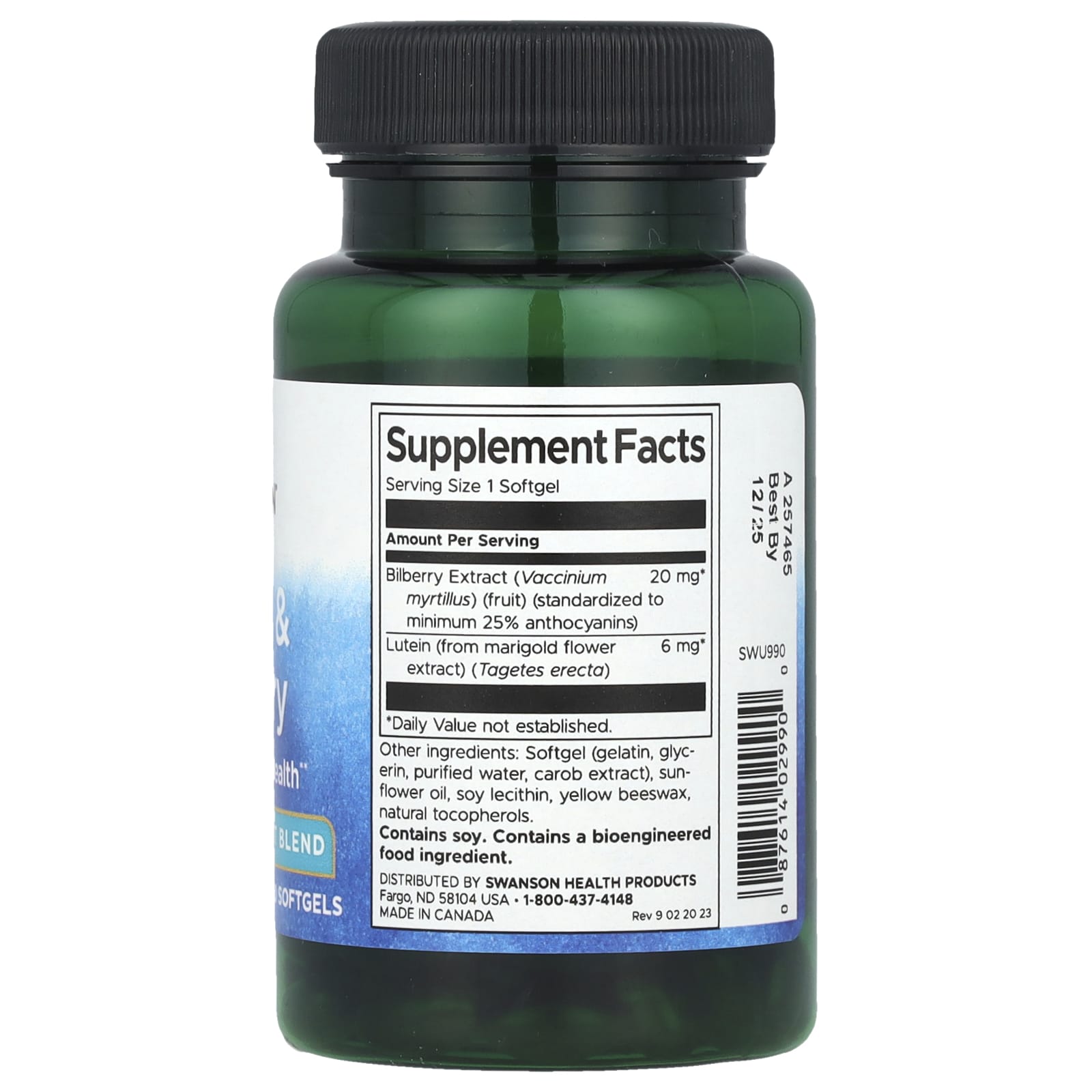 Swanson, Lutein & Bilberry, 120 Softgels - Image 2
