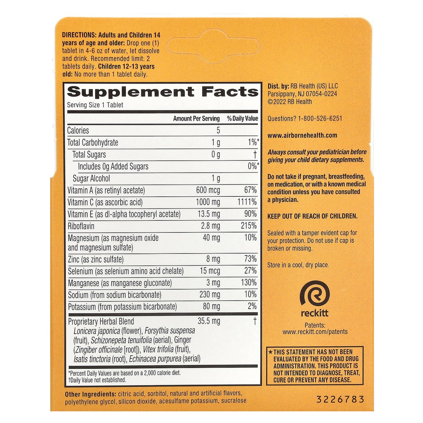 Boost Immunity with AirBorne Zesty Orange Effervescent Tablets - Image 2