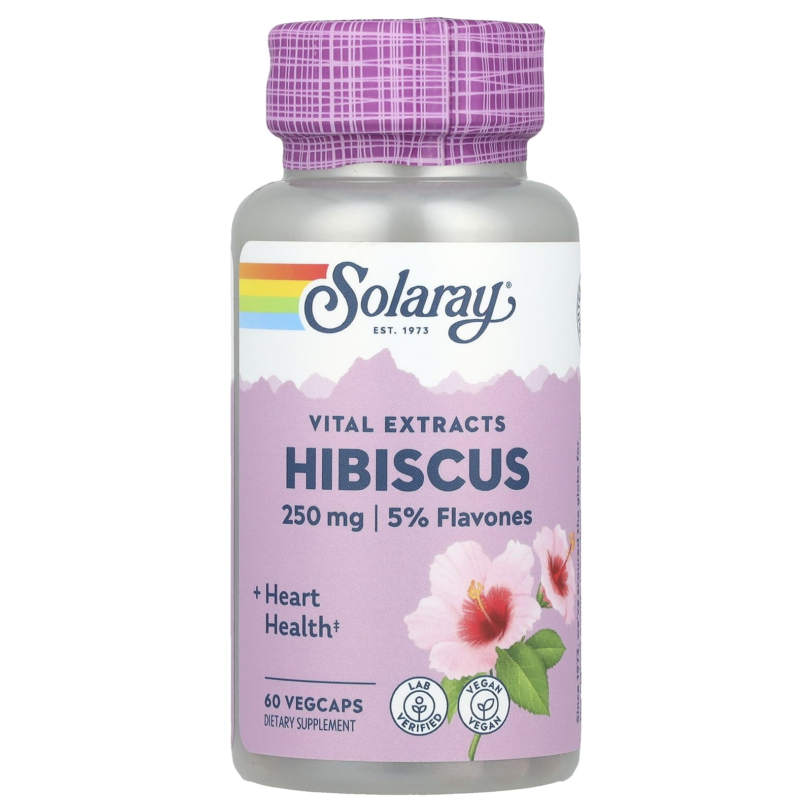 Solaray, Vital Extracts, Hibiscus, 60 VegCaps - Image 1