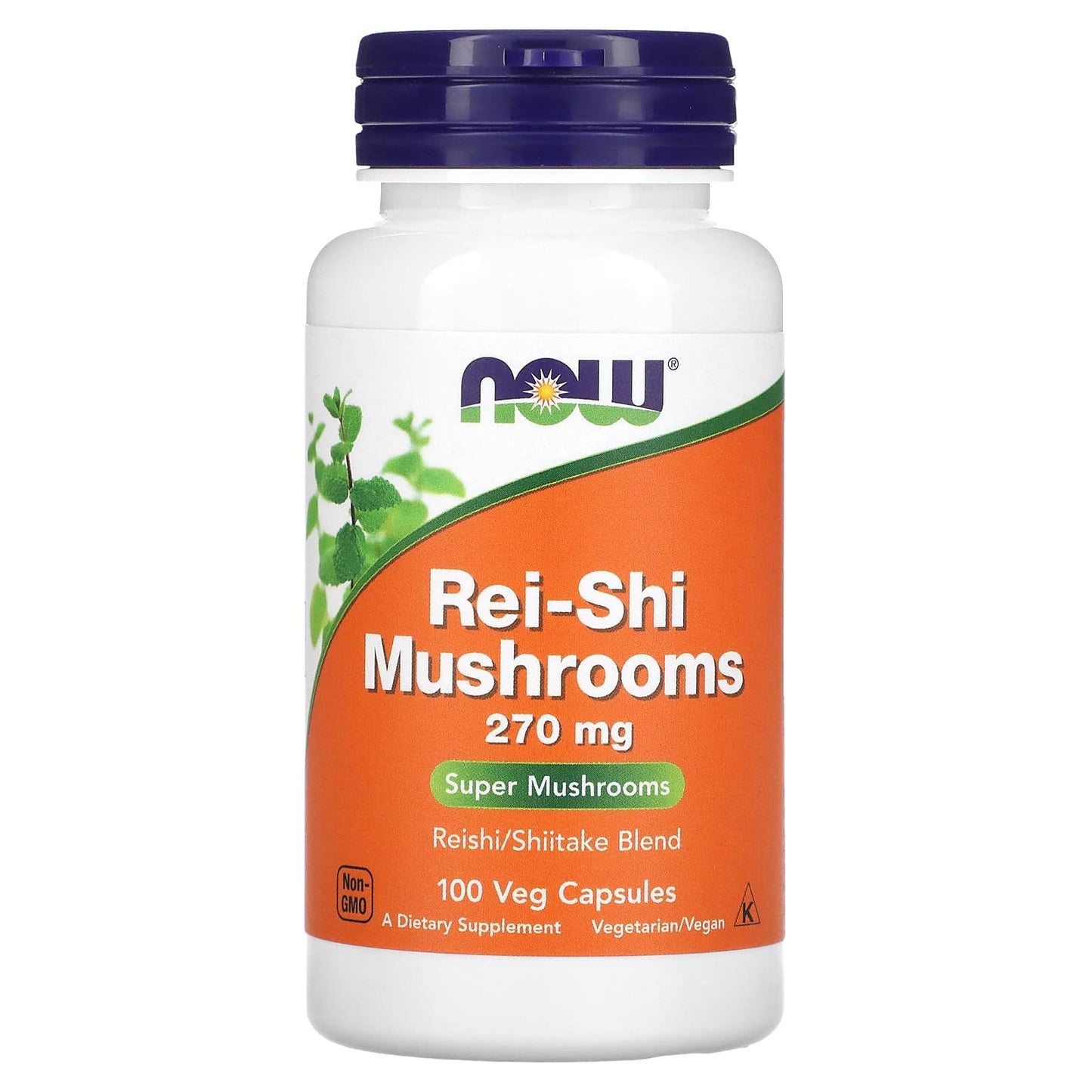 NOW Foods, Rei-Shi Mushrooms, 270 mg, 100 Veg Capsules - Image 1