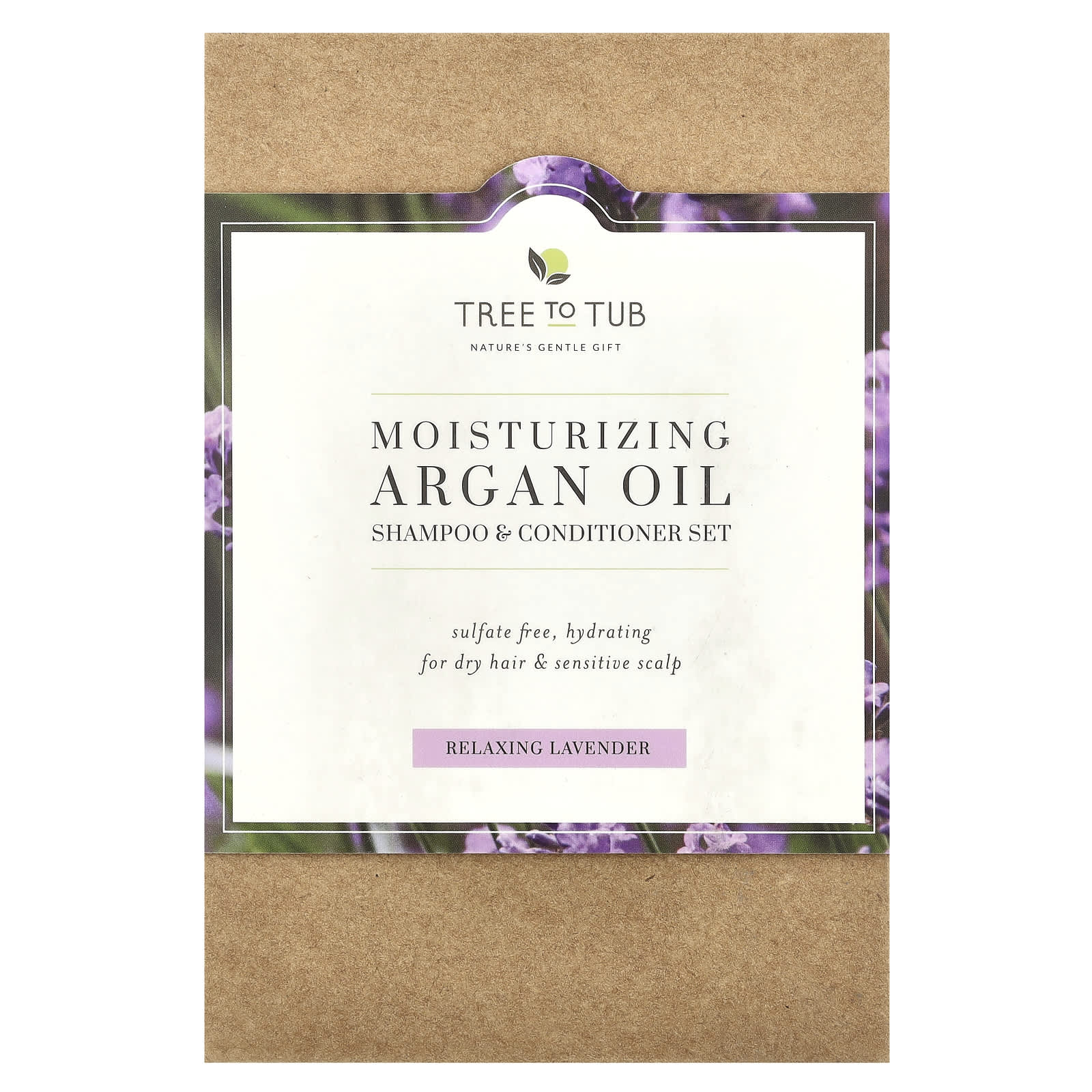 Tree To Tub, Moisturizing Argan Oil Shampoo & Conditioner Set, For Dry Hair, Relaxing Lavender, 2 Piece Set, 8.5 fl oz (250 ml) Each - Image 2