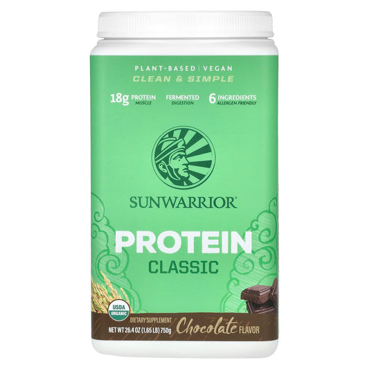 Sunwarrior, Classic Protein, Chocolate, 1.65 lb (750 g) - Image 1