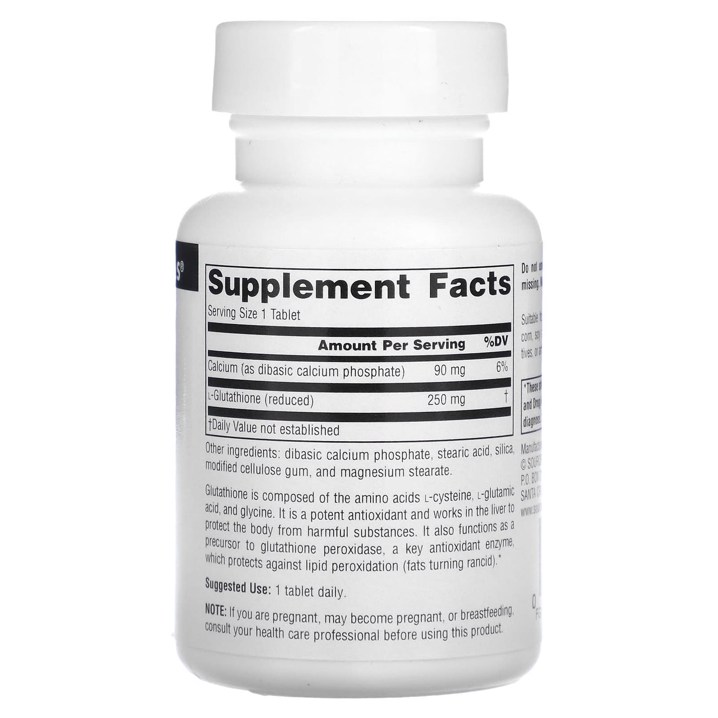 Source Naturals, Reduced Glutathione, 60 Tablets - Image 2