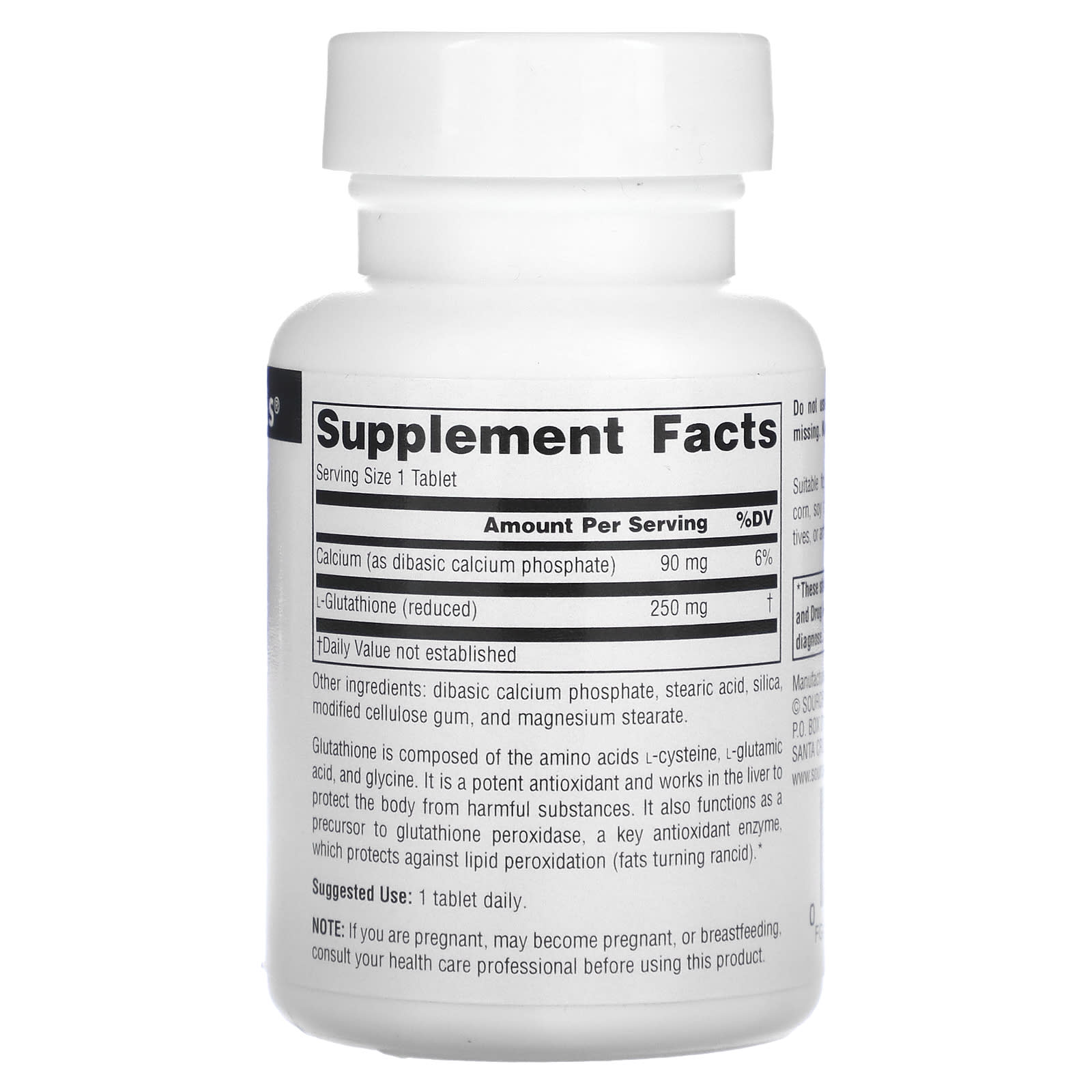 Source Naturals, Reduced Glutathione, 60 Tablets - Image 2