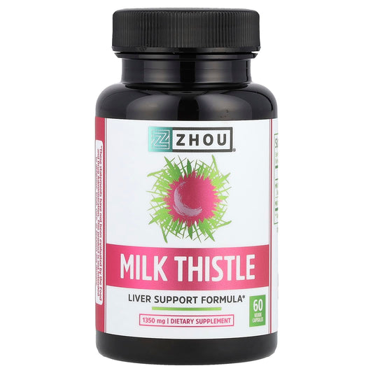 Zhou Nutrition, Milk Thistle, 60 Veggie Capsules (450 mg per Capsule) - Image 1
