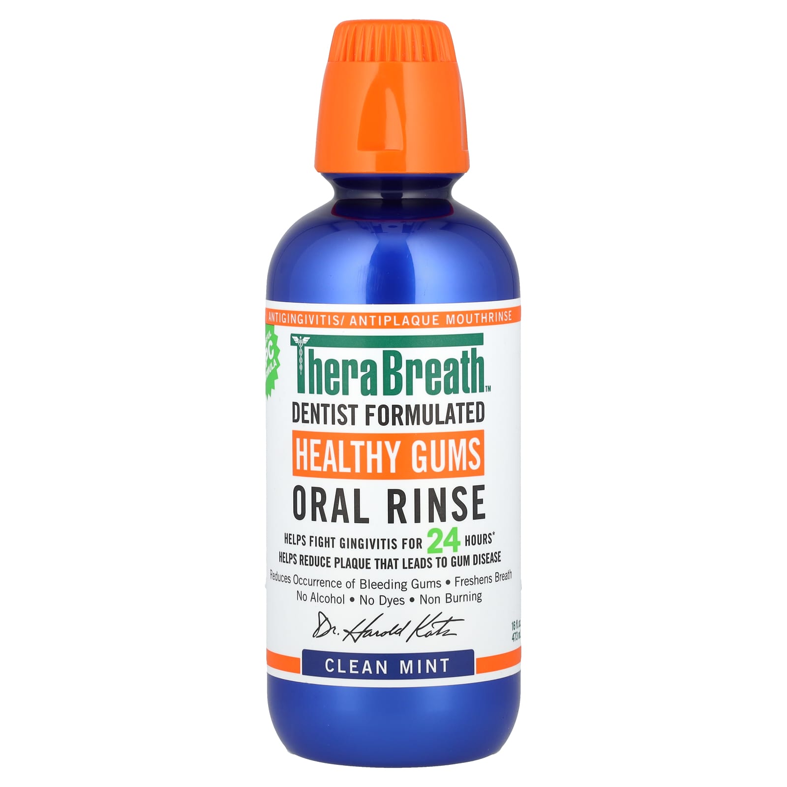 TheraBreath, Healthy Gums Oral Rinse, Clean Mint, 16 fl oz (473 ml) - Image 1