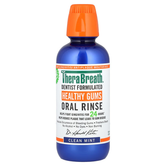 TheraBreath, Healthy Gums Oral Rinse, Clean Mint, 16 fl oz (473 ml) - Image 1