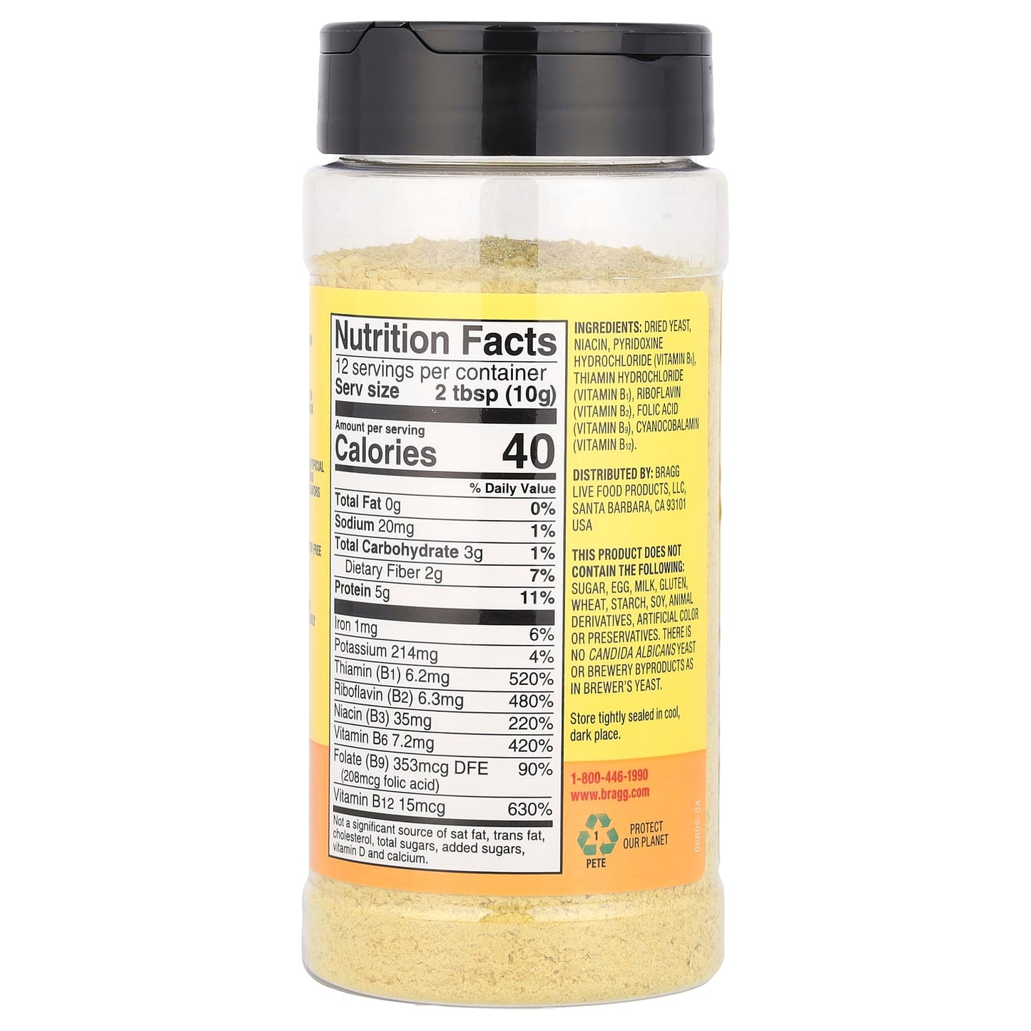 Bragg Nutritional Yeast - 100% Dairy-Free Cheesy Seasoning - Image 2
