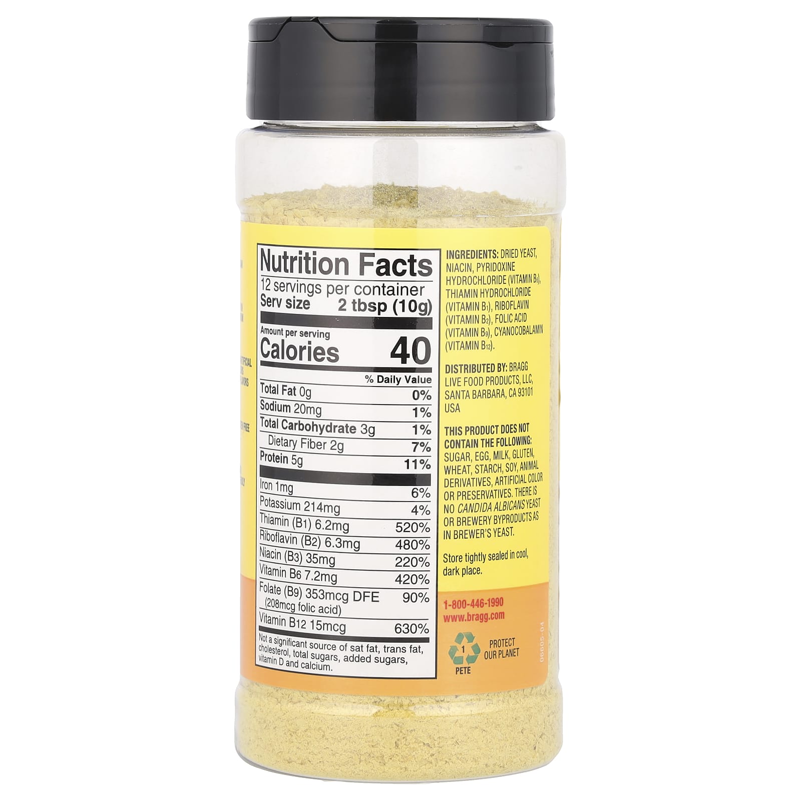 Bragg Nutritional Yeast - 100% Dairy-Free Cheesy Seasoning - Image 2