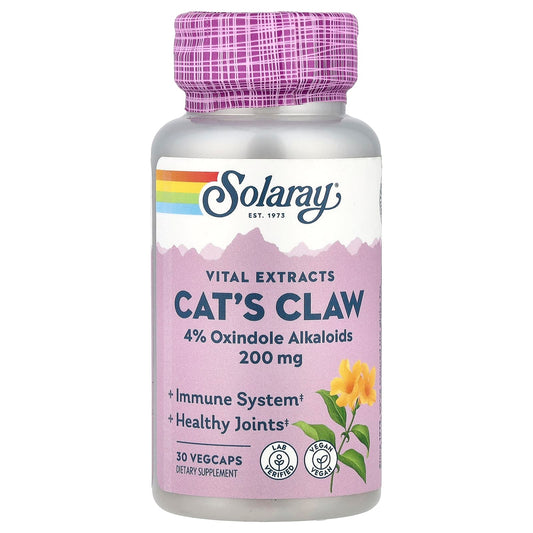 Solaray, Vital Extracts, Cat's Claw, 30 VegCaps - Image 1