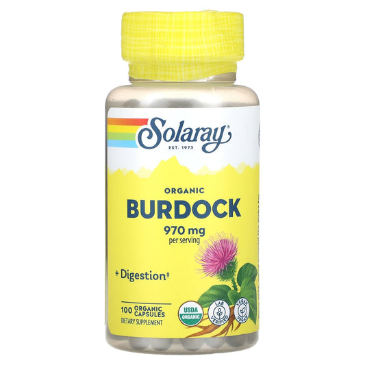 Solaray, Organic Burdock, 100 Organic Capsules (485 mg per Capsule) - Image 1