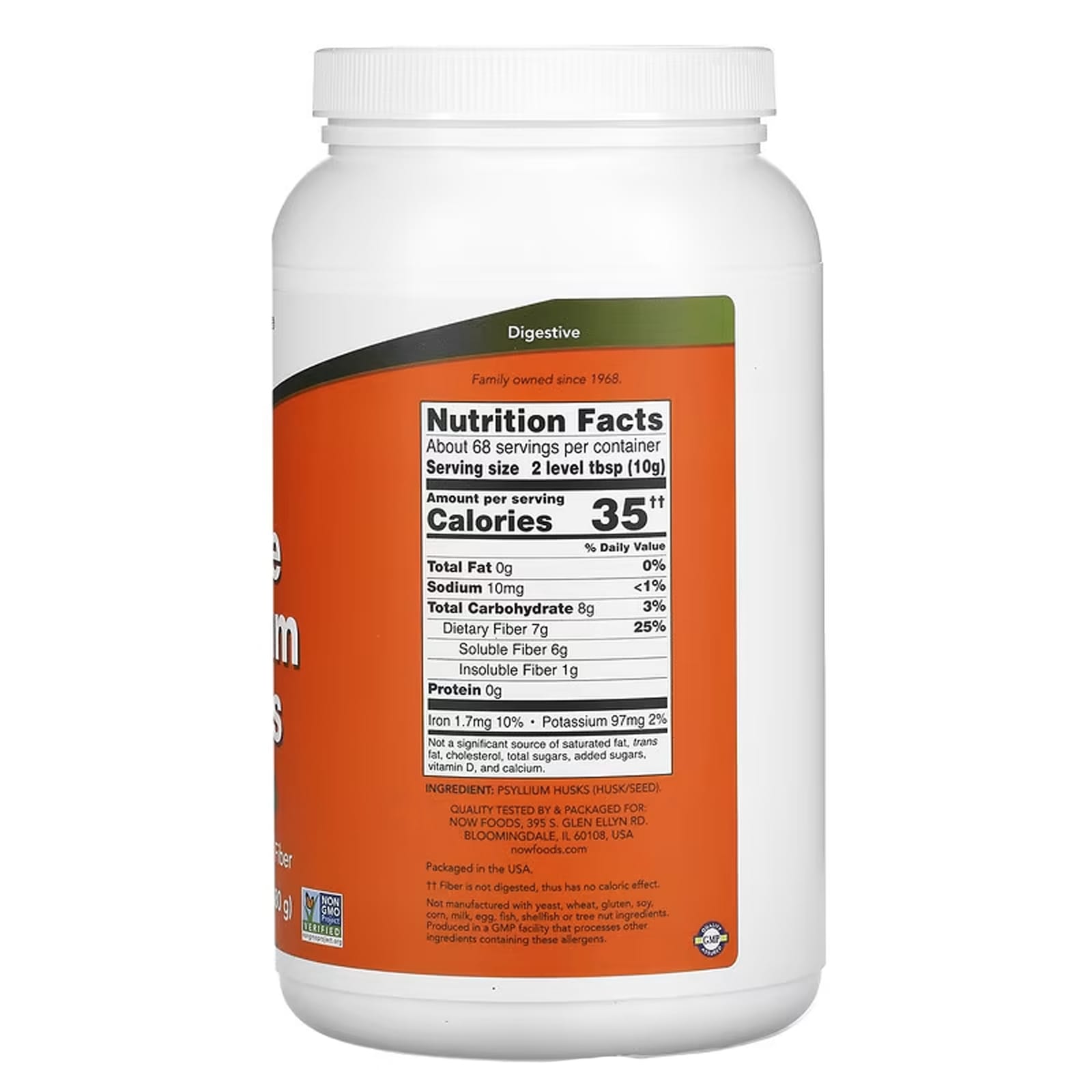 NOW Foods, Whole Psyllium Husks, 24 oz (680 g) - Image 2