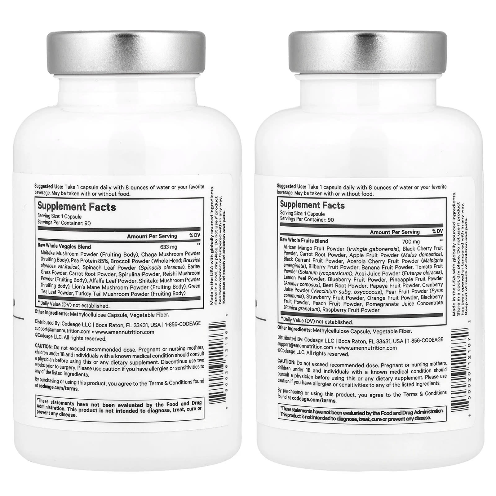 CodeAge Fruits & Veggies Supplements - 90 Capsules Each - Image 2
