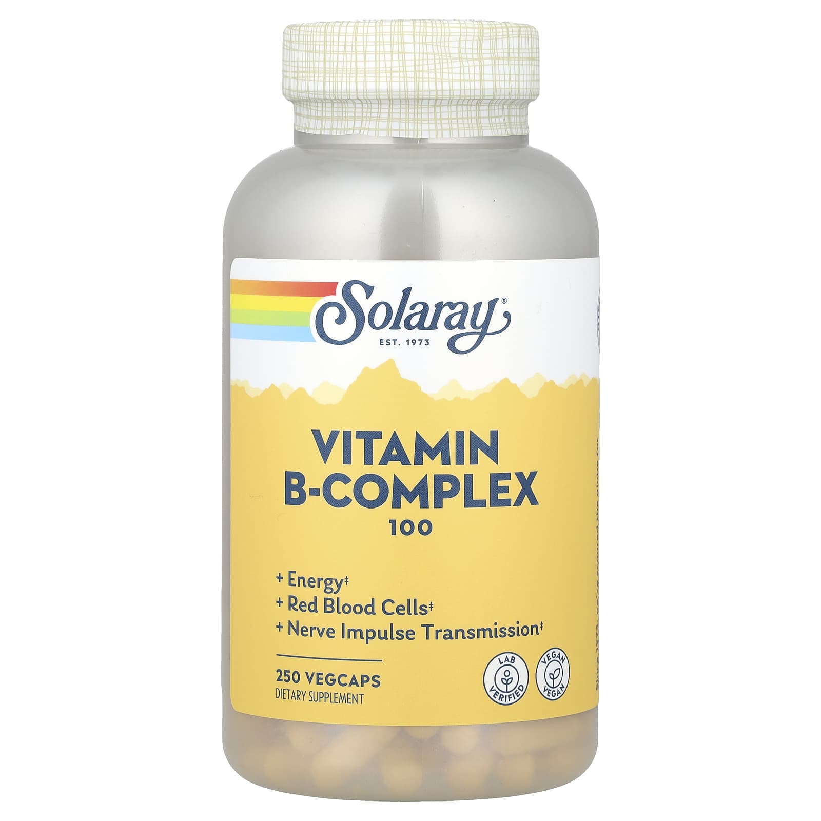 Solaray, Vitamin B-Complex 100 , 250 VegCaps - Image 1