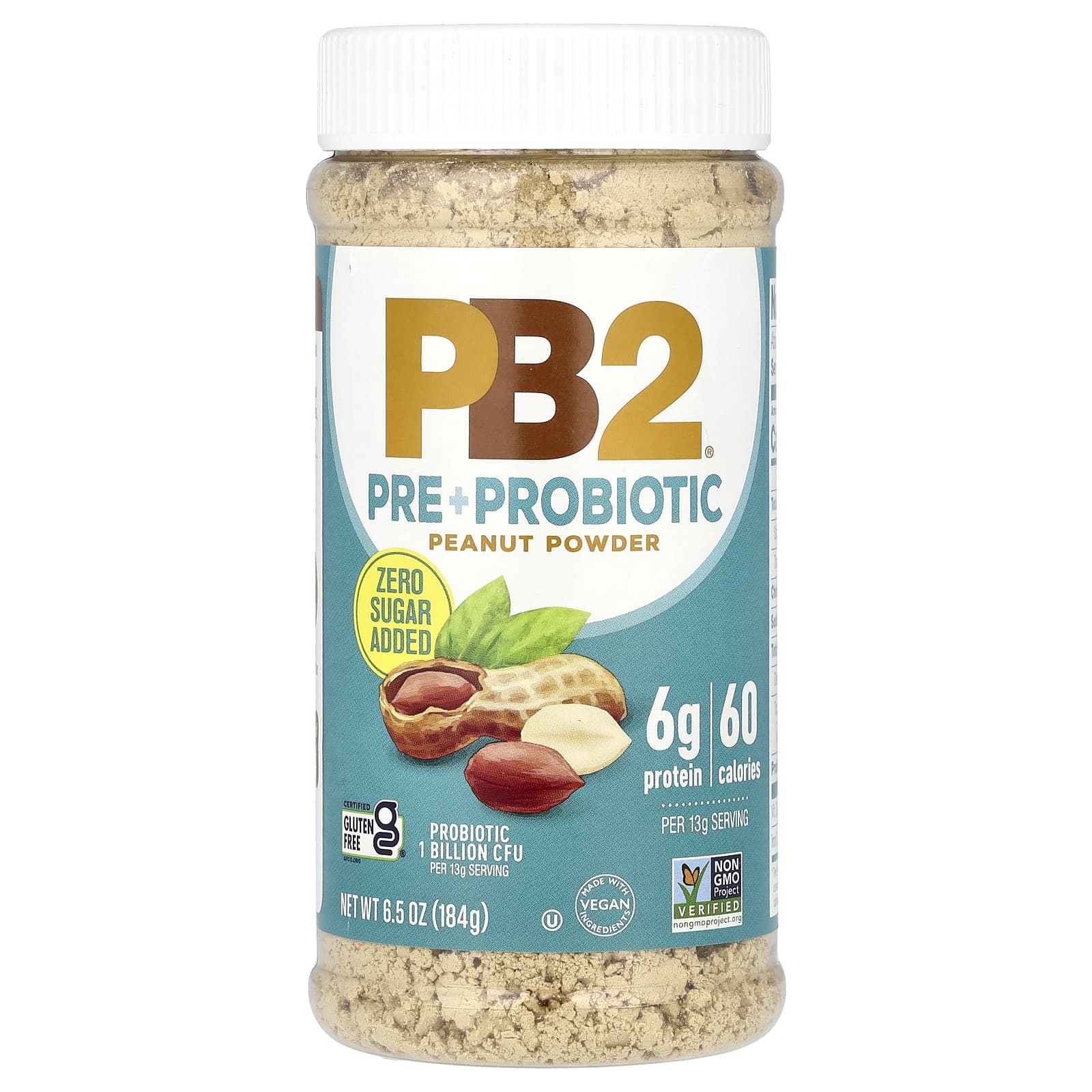 PB2 Foods, Pre + Probiotic Peanut Powder, 6.5 oz (184 g) - Image 1