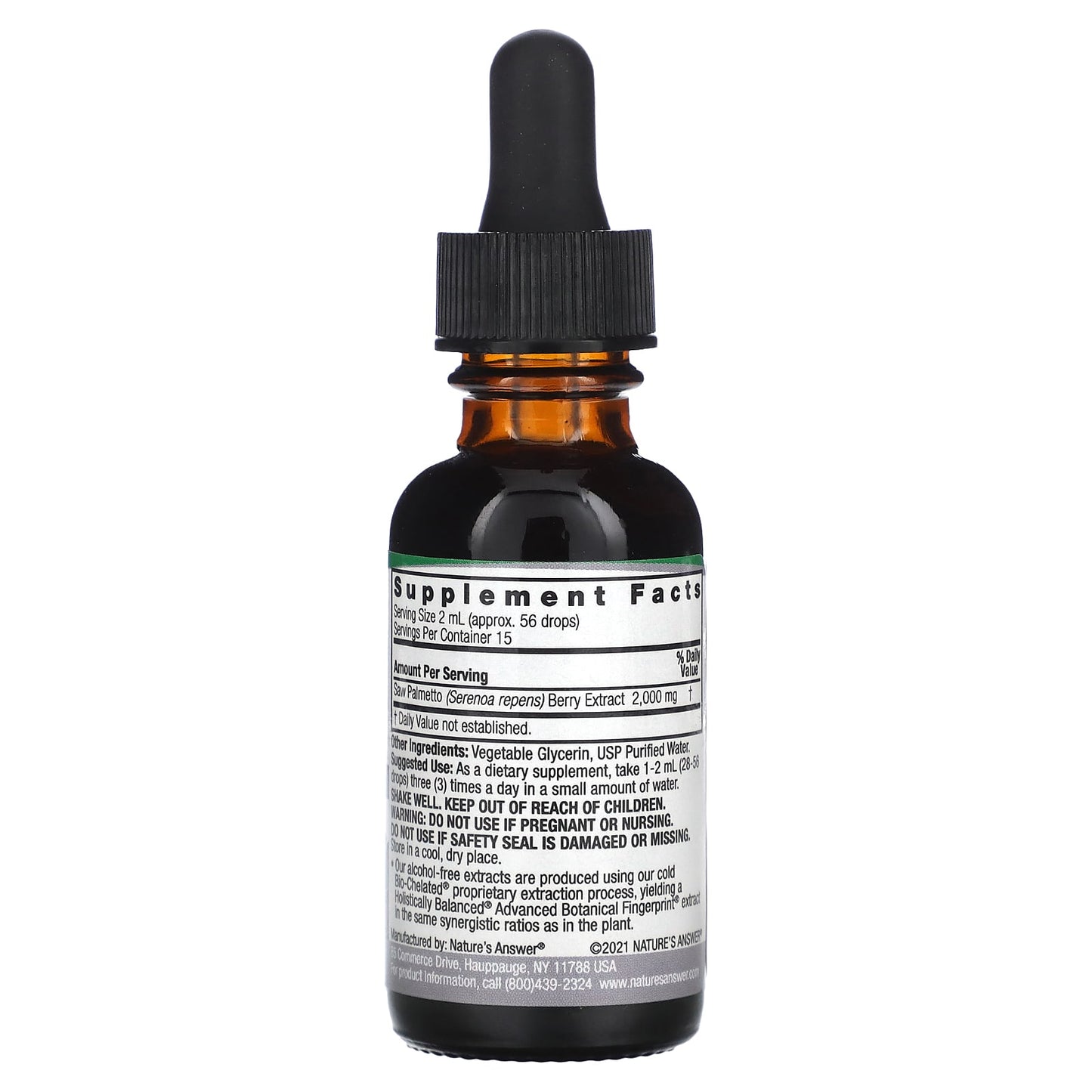 Nature's Answer, Saw Palmetto Extract, Alcohol-Free, 2,000 mg, 1 fl oz (30 ml) - Image 2