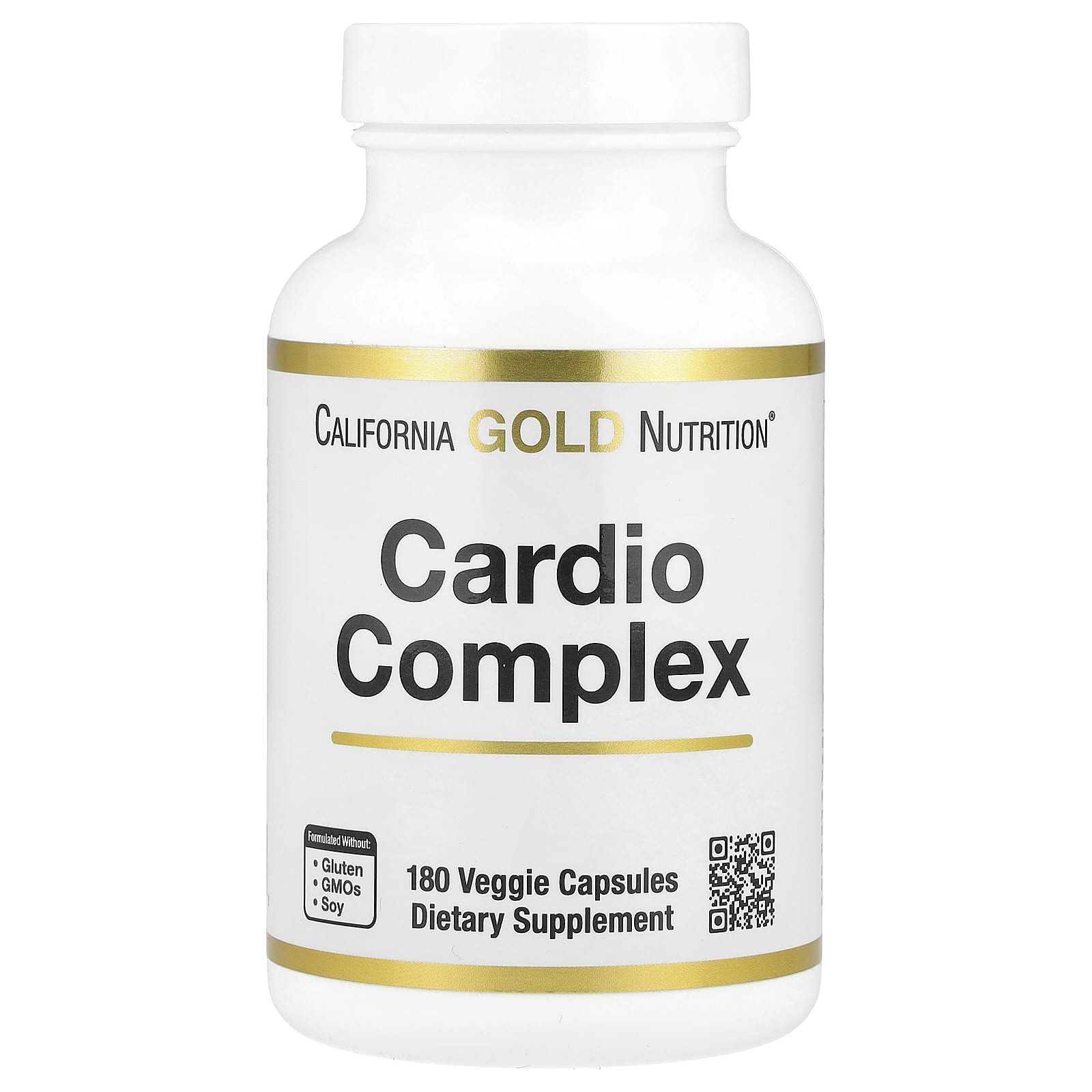 California Gold Nutrition Cardio Complex for Heart Health - 180 Veggie Capsules - Image 1
