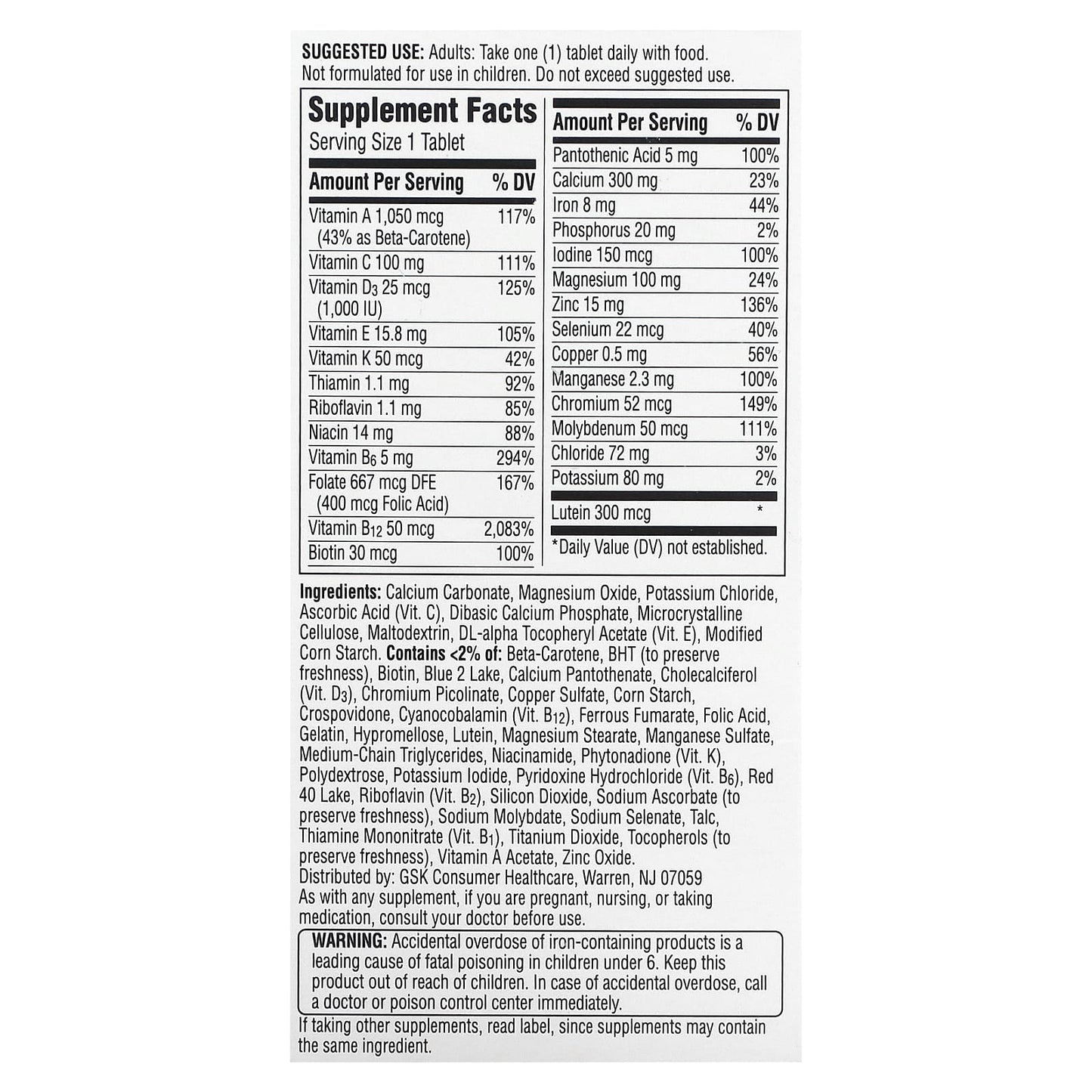 Centrum Silver Women 50+, Multivitamin Supplement for Heart & Brain Health, 100 Tablets - Image 2